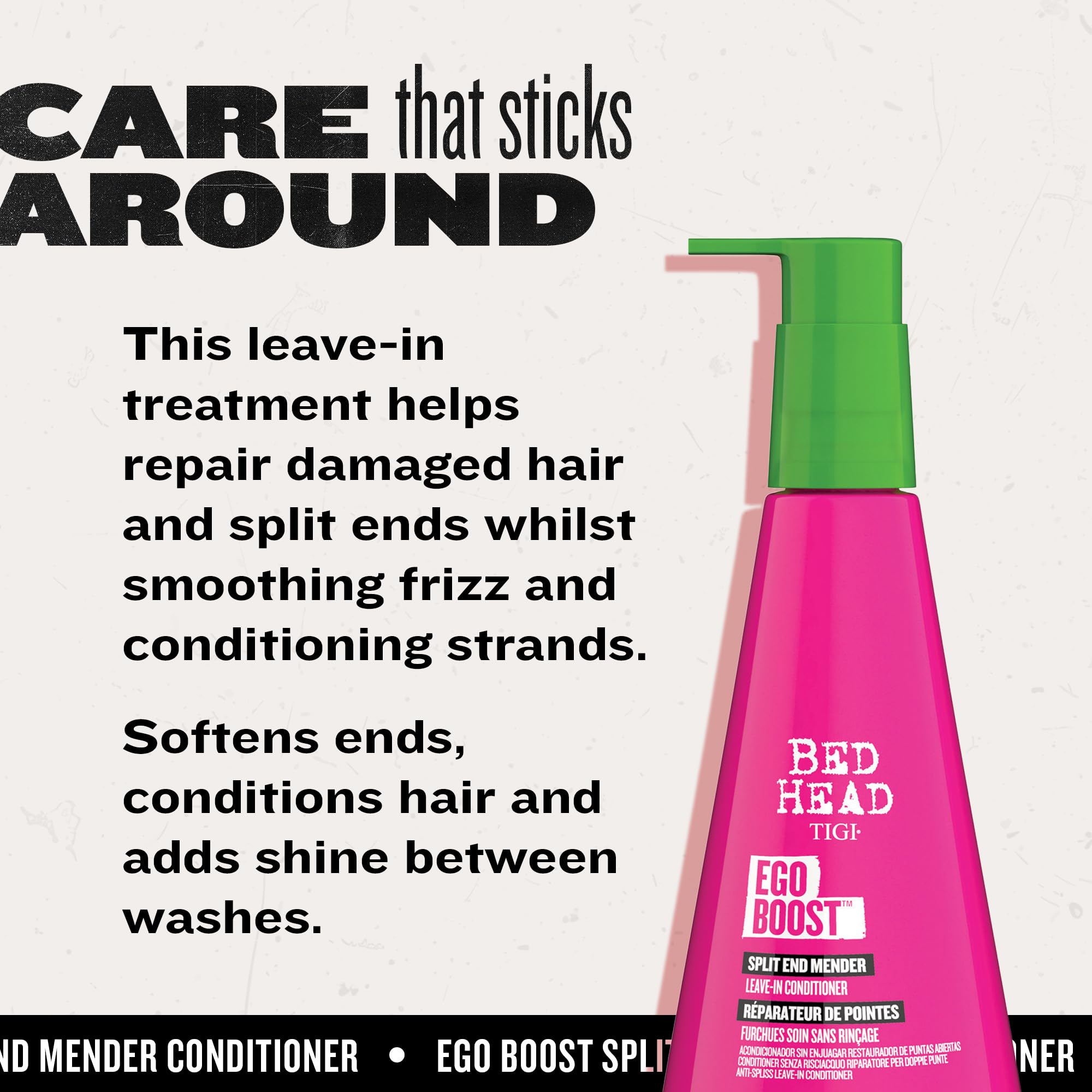 Bed Head Ego Boost Split End Mender & Leave-In Conditioner – 3 x 8 oz – For All Hair Types
