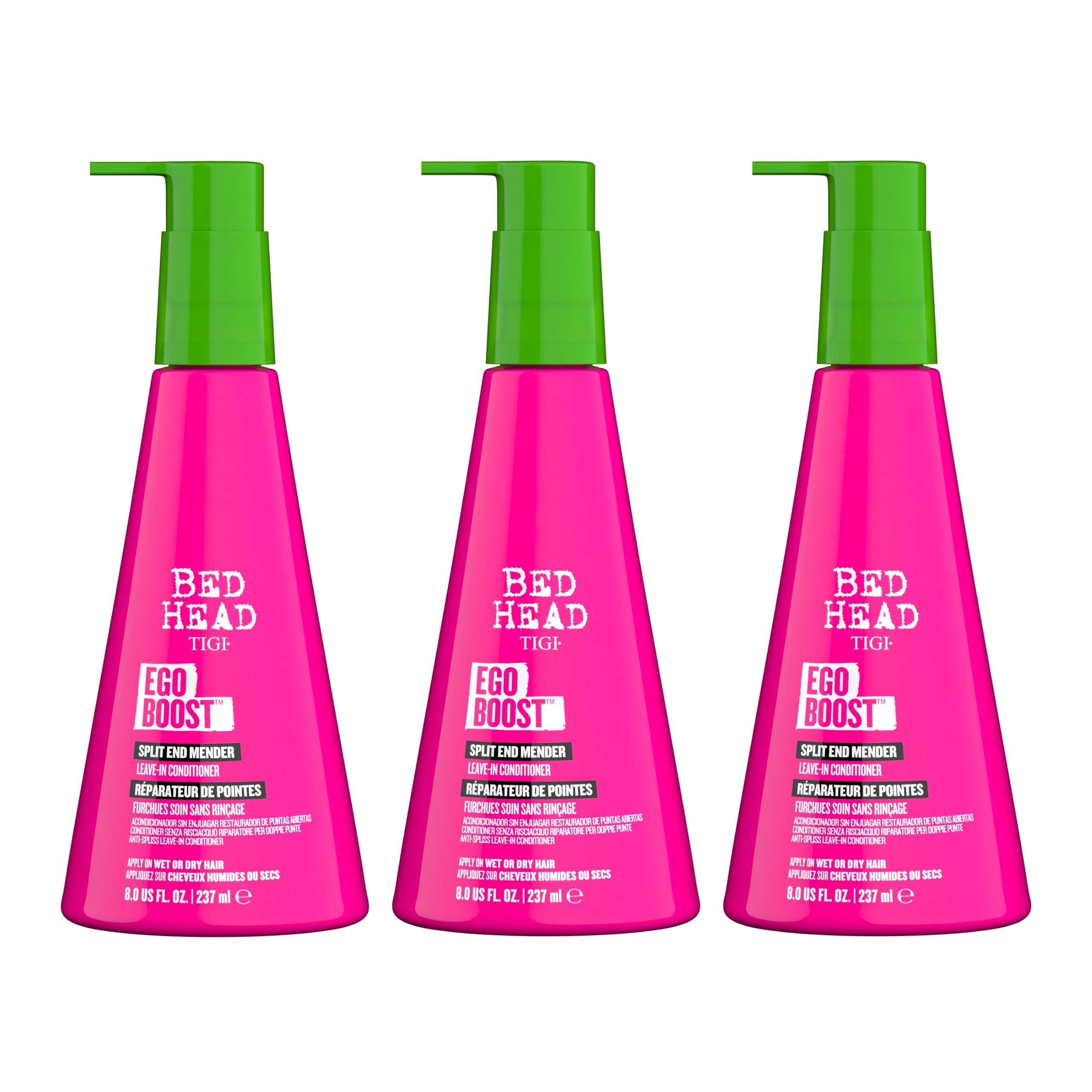 Bed Head Ego Boost Split End Mender & Leave-In Conditioner – 3 x 8 oz – For All Hair Types