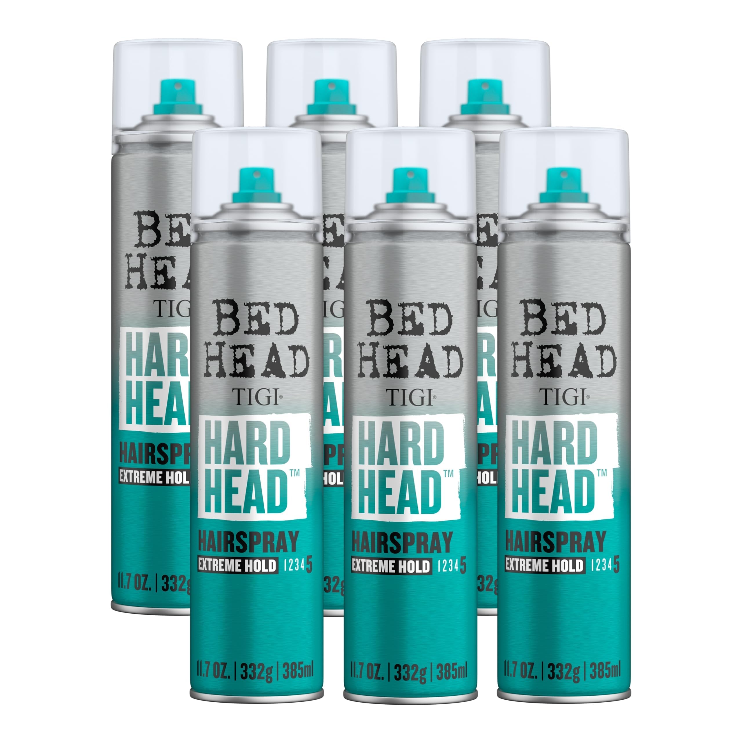 Bed Head Hard Head Hairspray — Extra Strong Hold, Natural Shine, 11.7 oz (6-Pack)