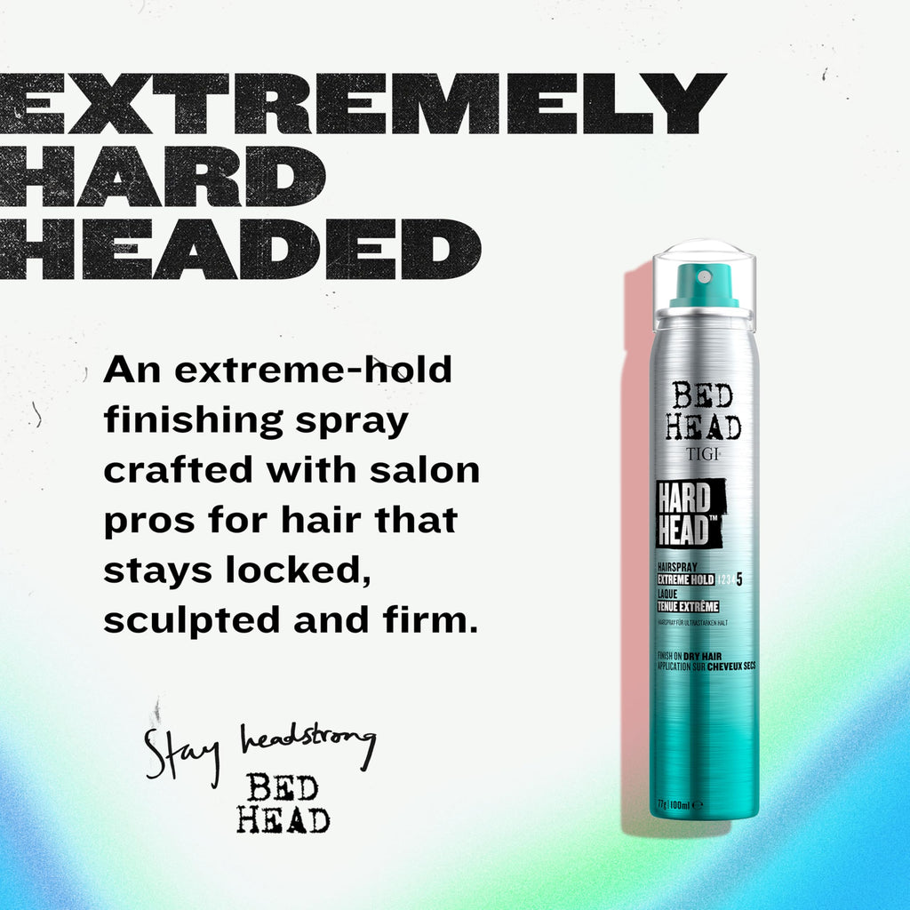 Bed Head by TIGI Hard Head Hairspray – Extra Strong Hold for All Hair Types | 3 oz (3 Pack)