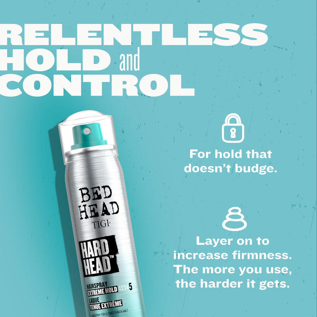 Bed Head by TIGI Hard Head Hairspray – Extra Strong Hold for All Hair Types | 3 oz (3 Pack)