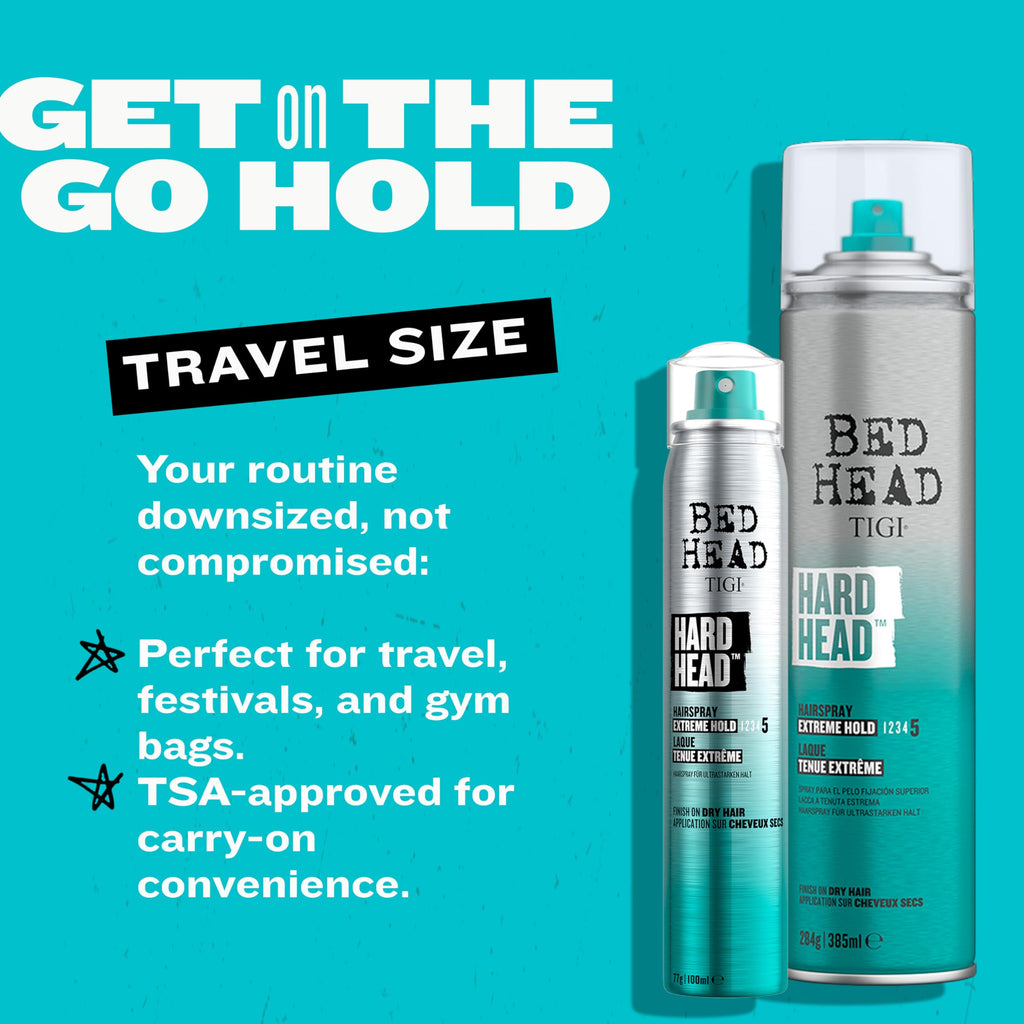 Bed Head by TIGI Hard Head Hairspray – Extra Strong Hold for All Hair Types | 3 oz (3 Pack)