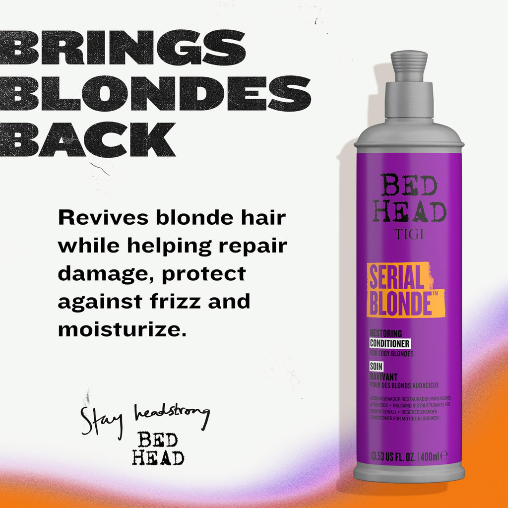 Bed Head by TIGI Serial Blonde Conditioner for Damaged Blonde Hair – 13.53 Fl Oz Pack of 2