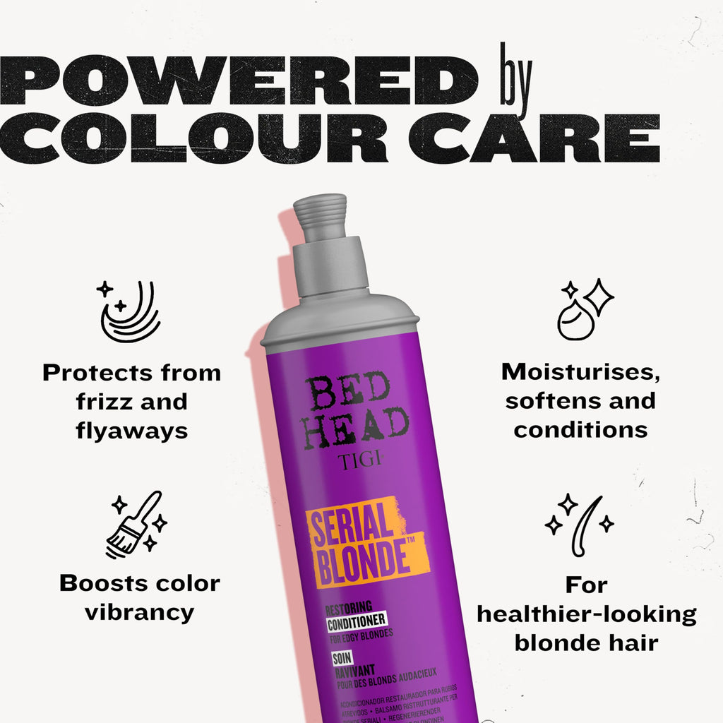 Bed Head by TIGI Serial Blonde Conditioner for Damaged Blonde Hair – 13.53 Fl Oz Pack of 2