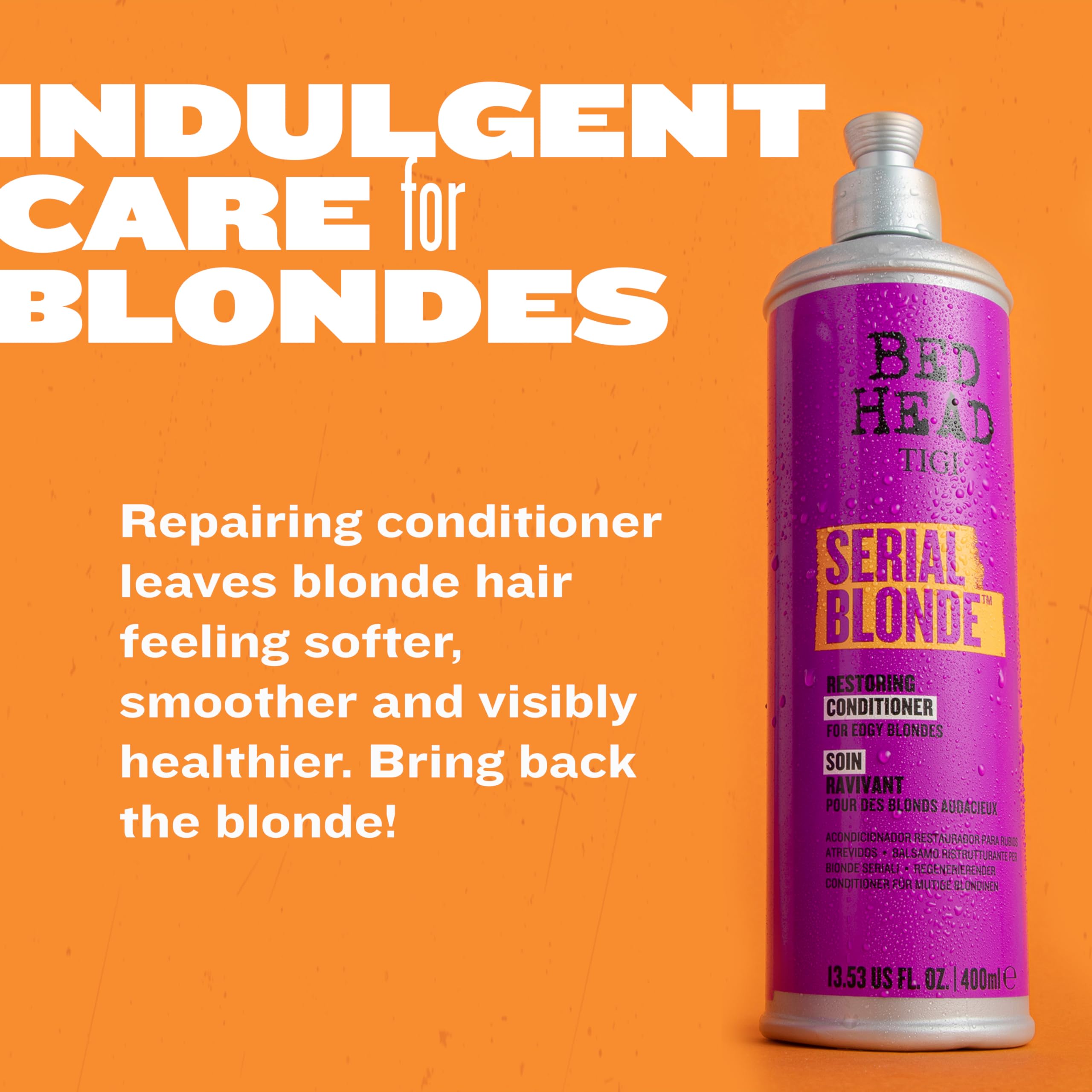 Bed Head by TIGI Serial Blonde Conditioner for Damaged Blonde Hair – 13.53 Fl Oz Pack of 2