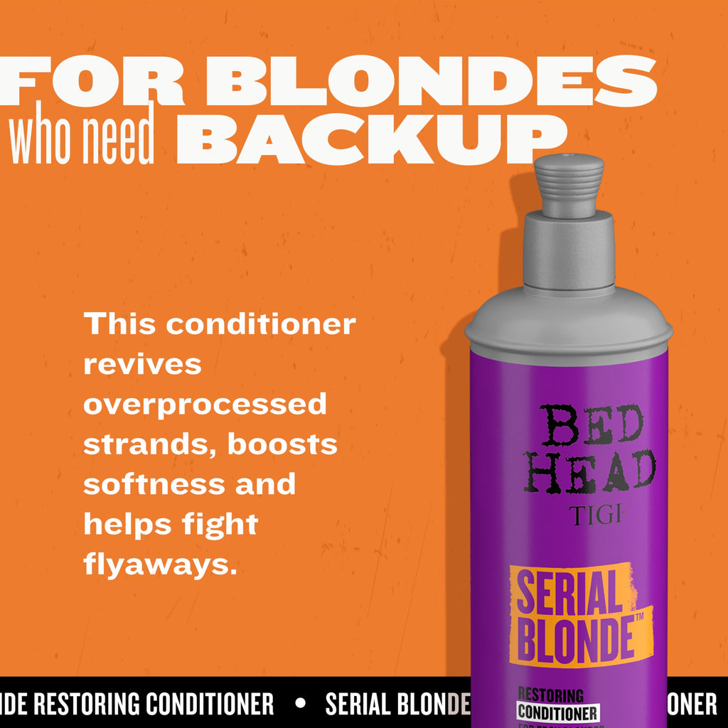 Bed Head by TIGI Serial Blonde Conditioner for Damaged Blonde Hair – 13.53 Fl Oz Pack of 2