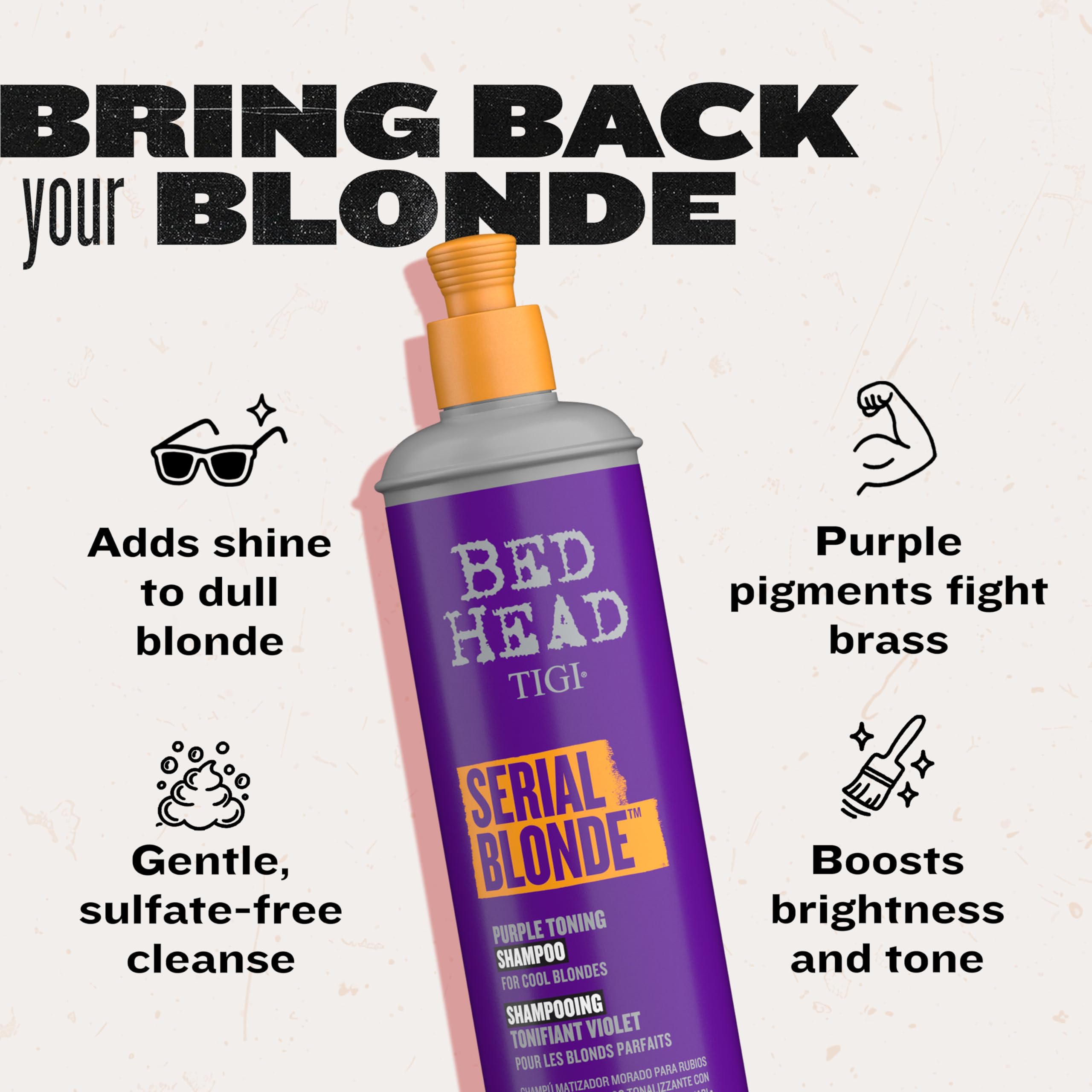 Bed Head Serial Blonde Conditioner for Damaged Blonde Hair – Pack of 2 (13.53 Fl Oz Each)