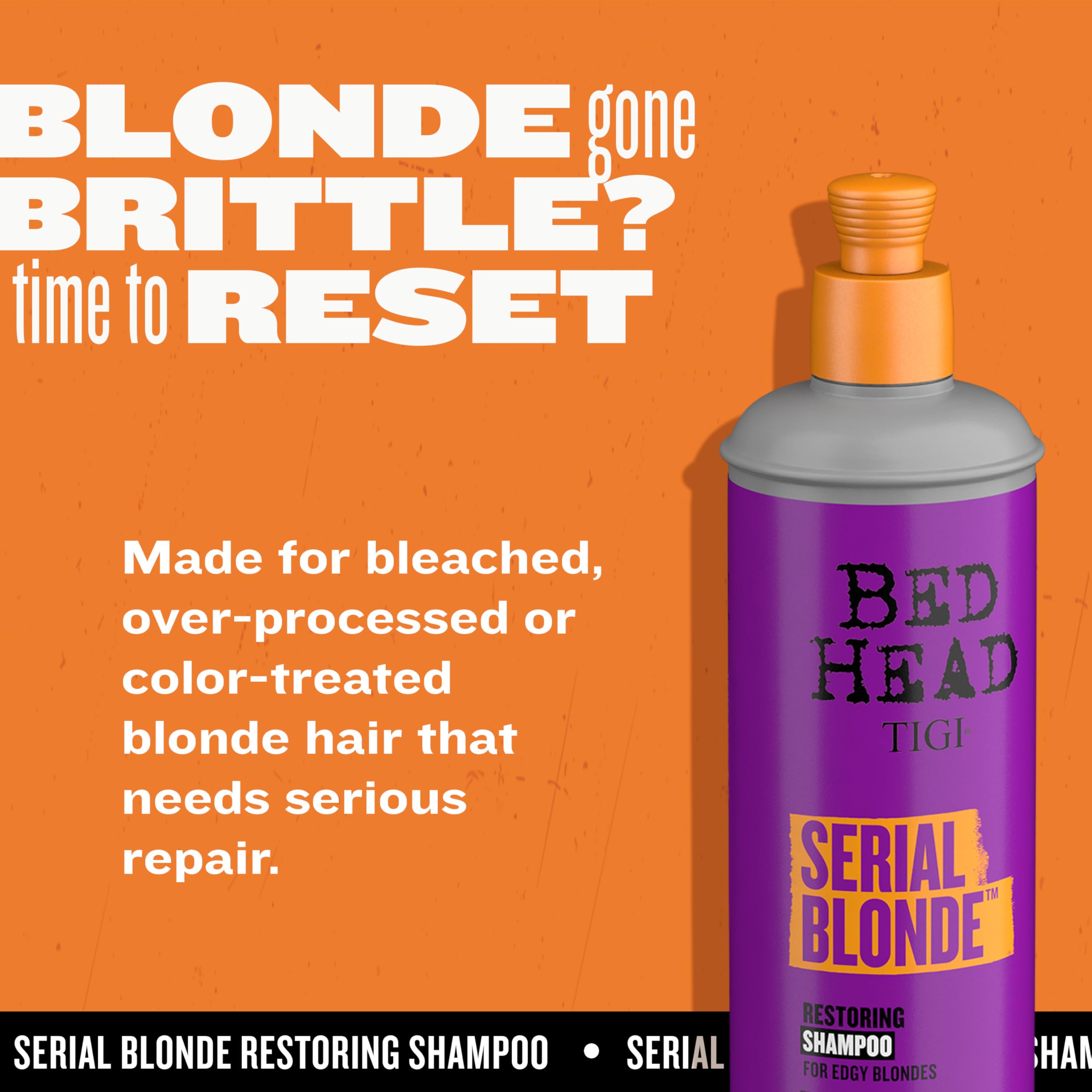 Bed Head Serial Blonde Shampoo – Color-Enhancing Blonde Care (Twin Pack, 13.53 oz)