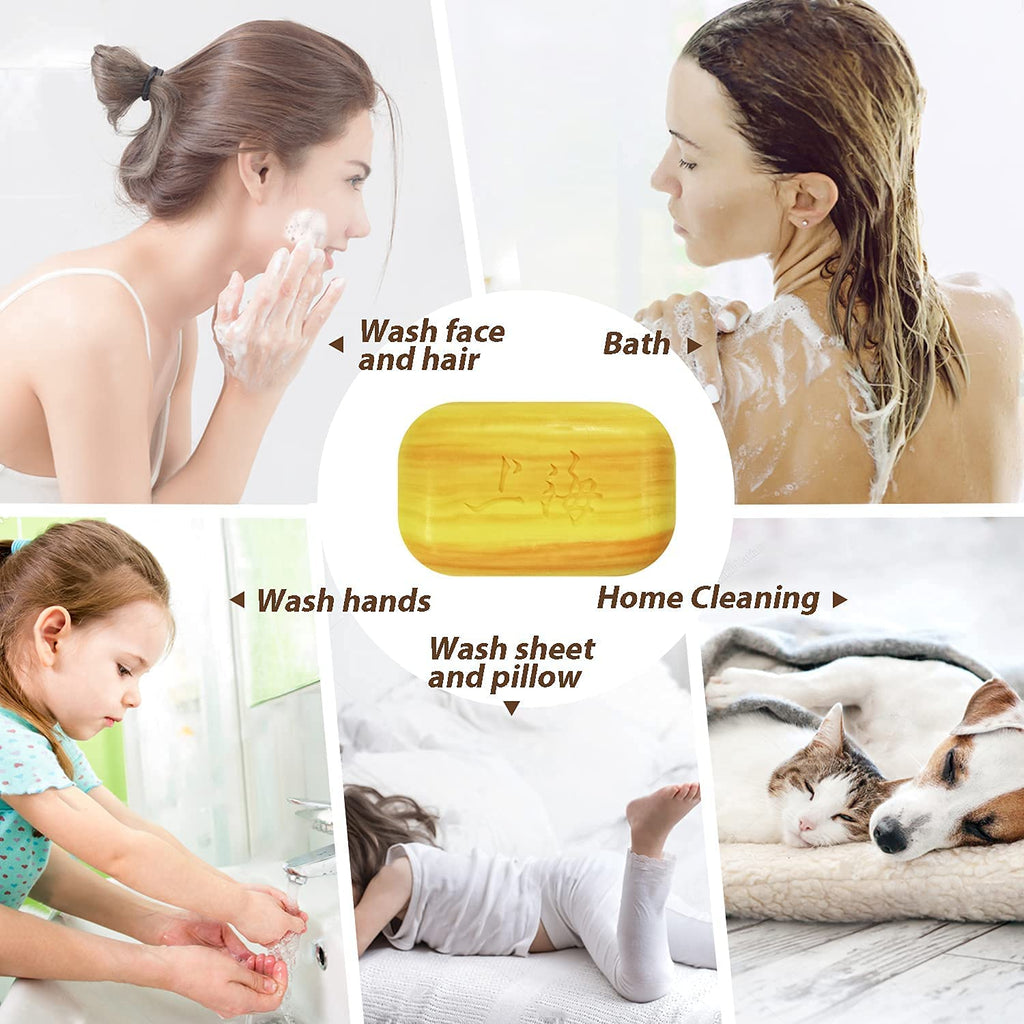 Bee & Flower Shanghai Sulfur Soap 10% 4-Pack – Acne-Prone Skin Deep Clean 3.4 oz Bars