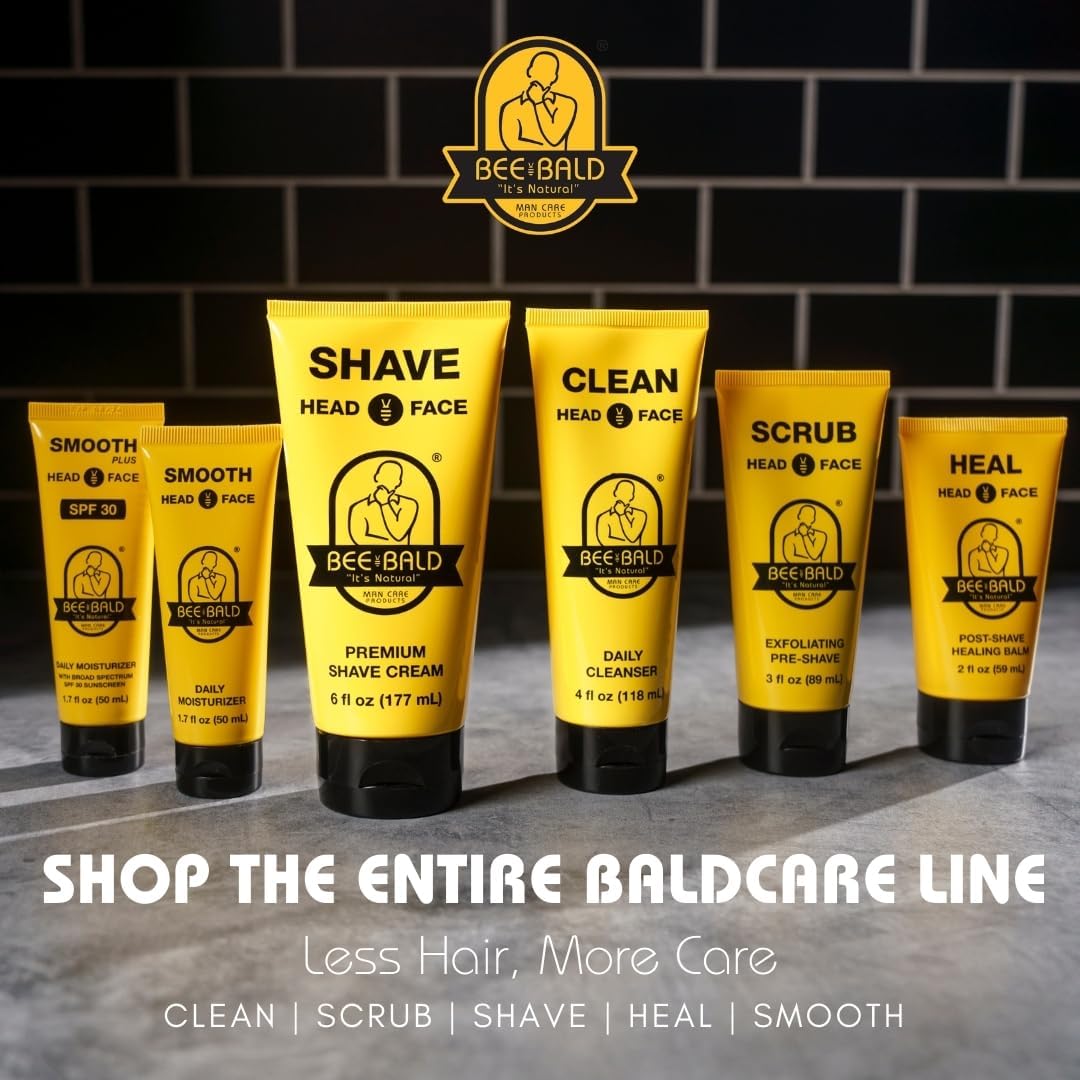 Bee Bald Smooth Daily Moisturizer – Hydrates, Tones, and Controls Shine | 1.7 Fl Oz (Pack of 2)