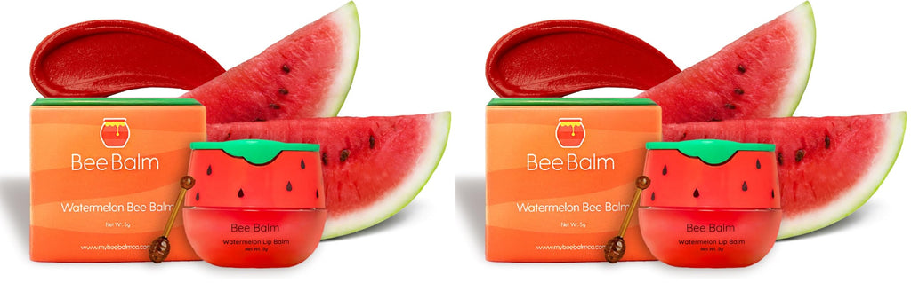 Bee Balm Original Lip Balm — Watermelon Hydrating Honey Pot with Propolis & Vitamin E (Pack of 2)