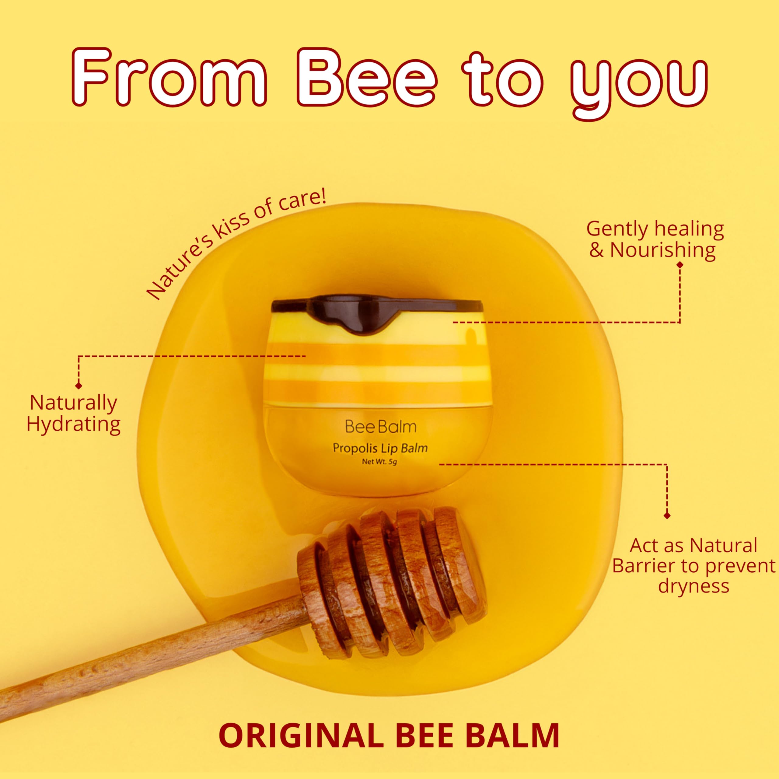 Bee Balm Original Lip Balm – Propolis Hydration in Honey Pot (Pack of 2)