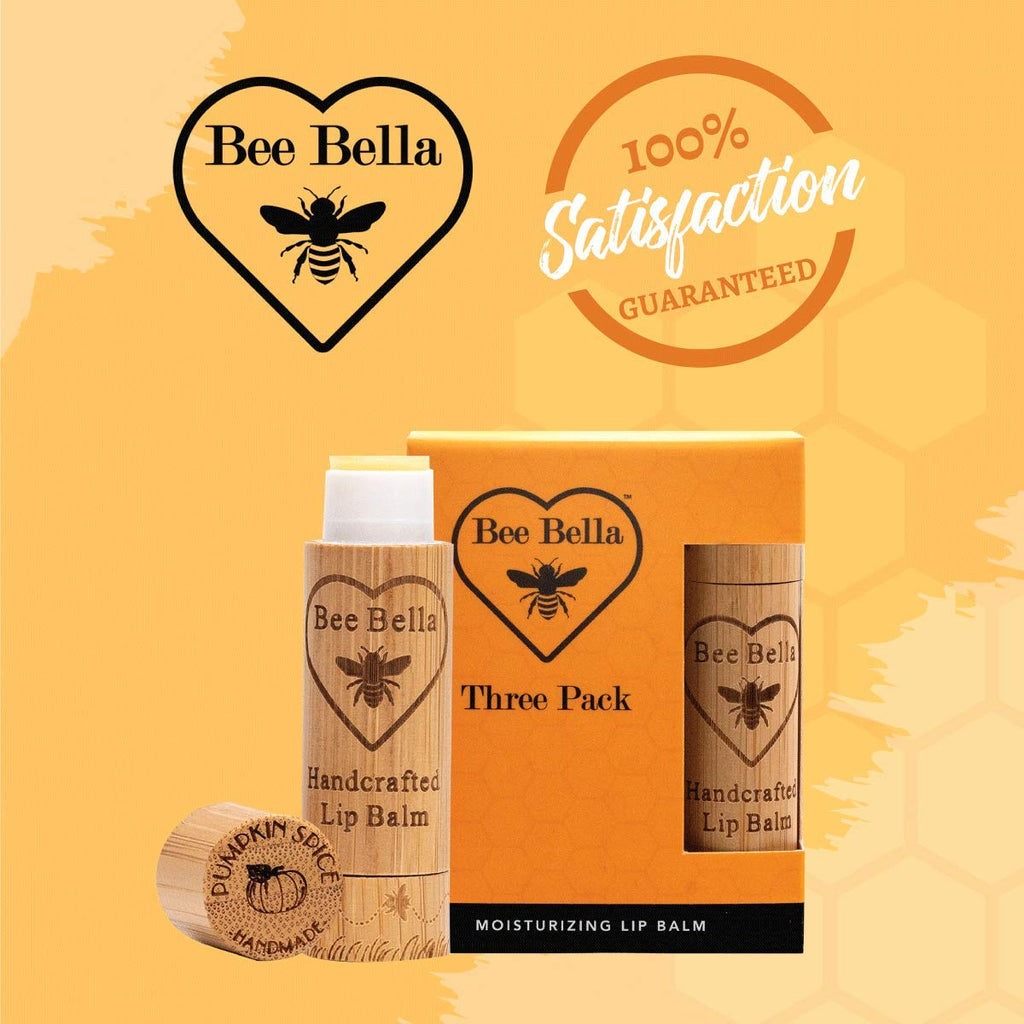 Bee Bella Lip Balm Pumpkin Spice (3 Pack) – Handmade in USA | Long-Lasting Moisture