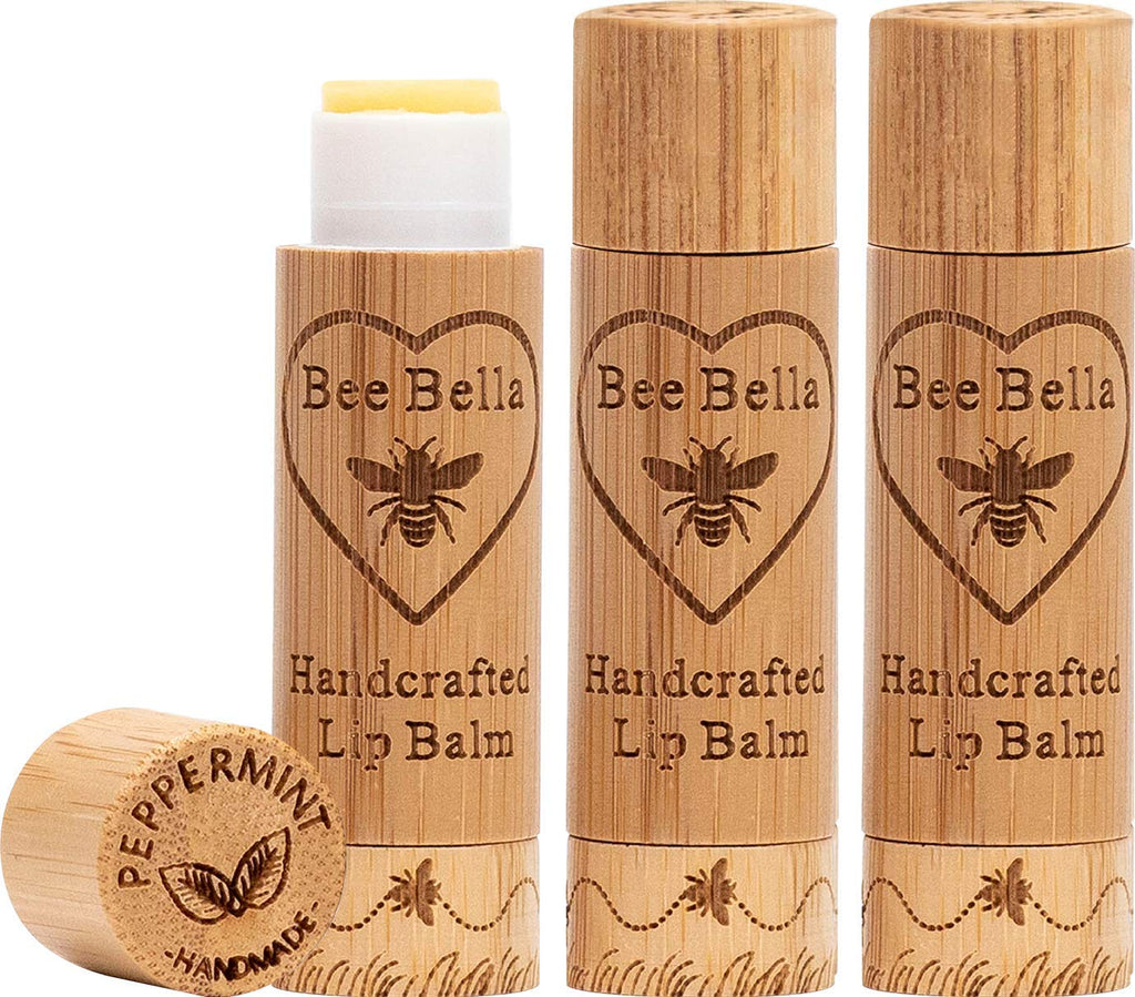 Bee Bella Lip Balm Peppermint 3-Pack | Natural Hydration, Handmade in USA
