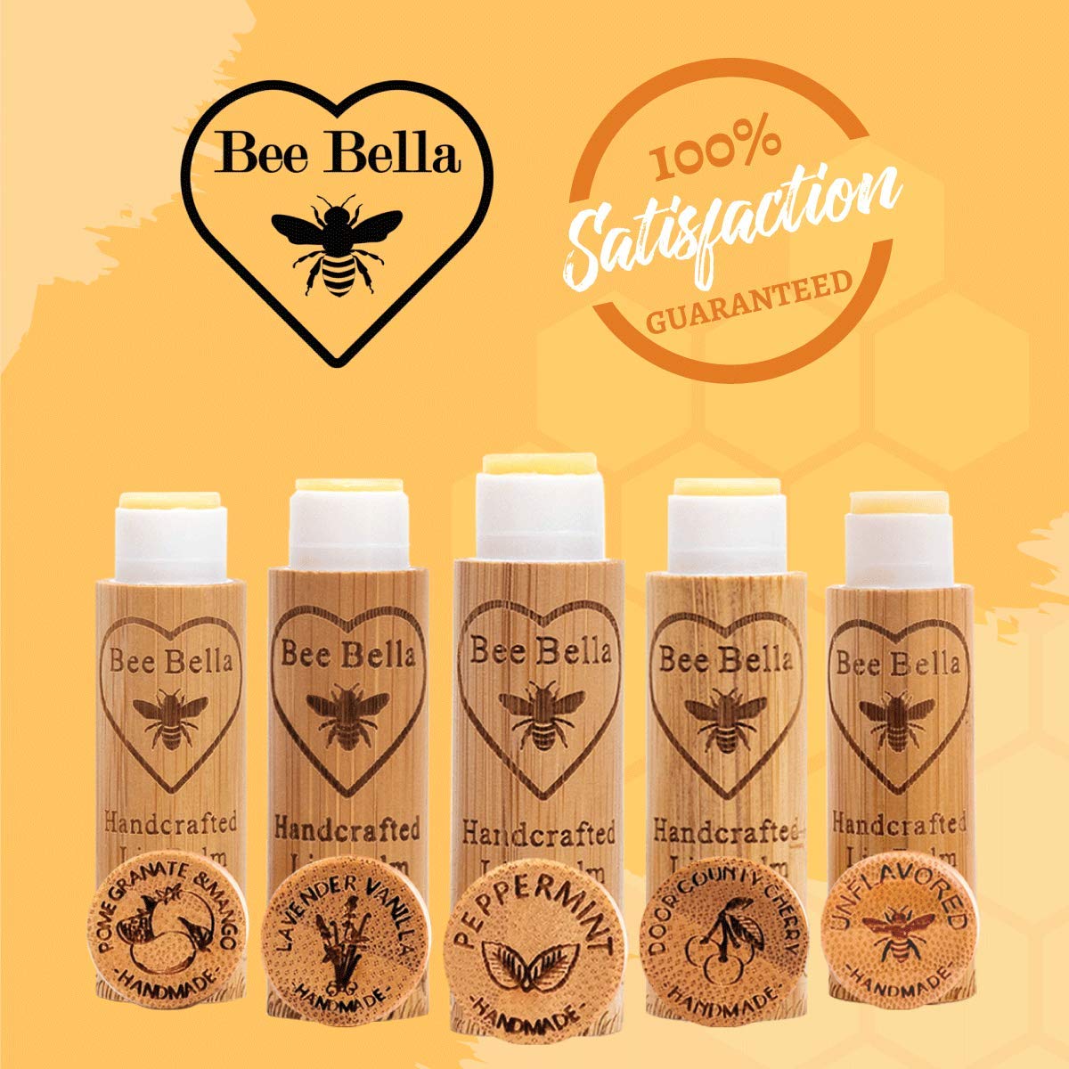 Bee Bella Lip Balm Peppermint 3-Pack | Natural Hydration, Handmade in USA