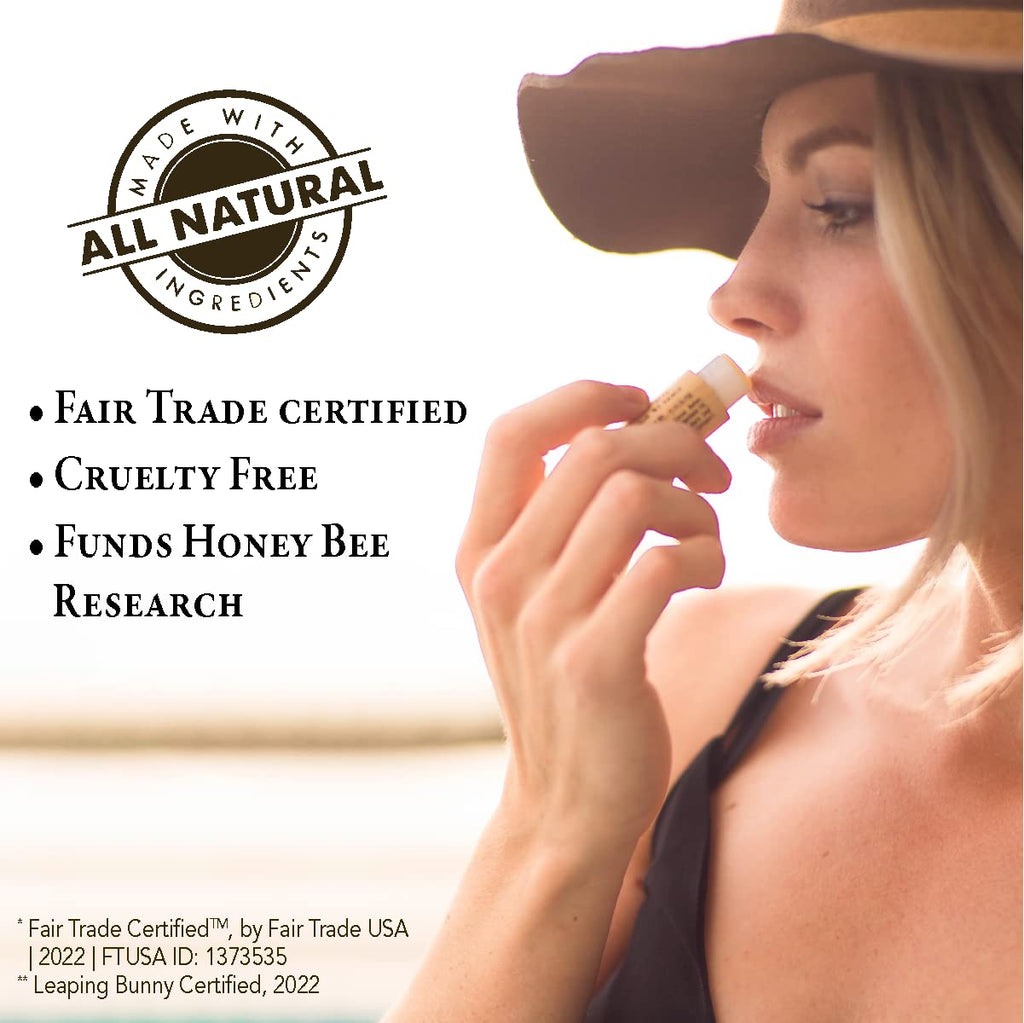 Bee Bella Lip Balm Unscented 3-Pack | Natural Beeswax + Vitamin E, Handmade in USA
