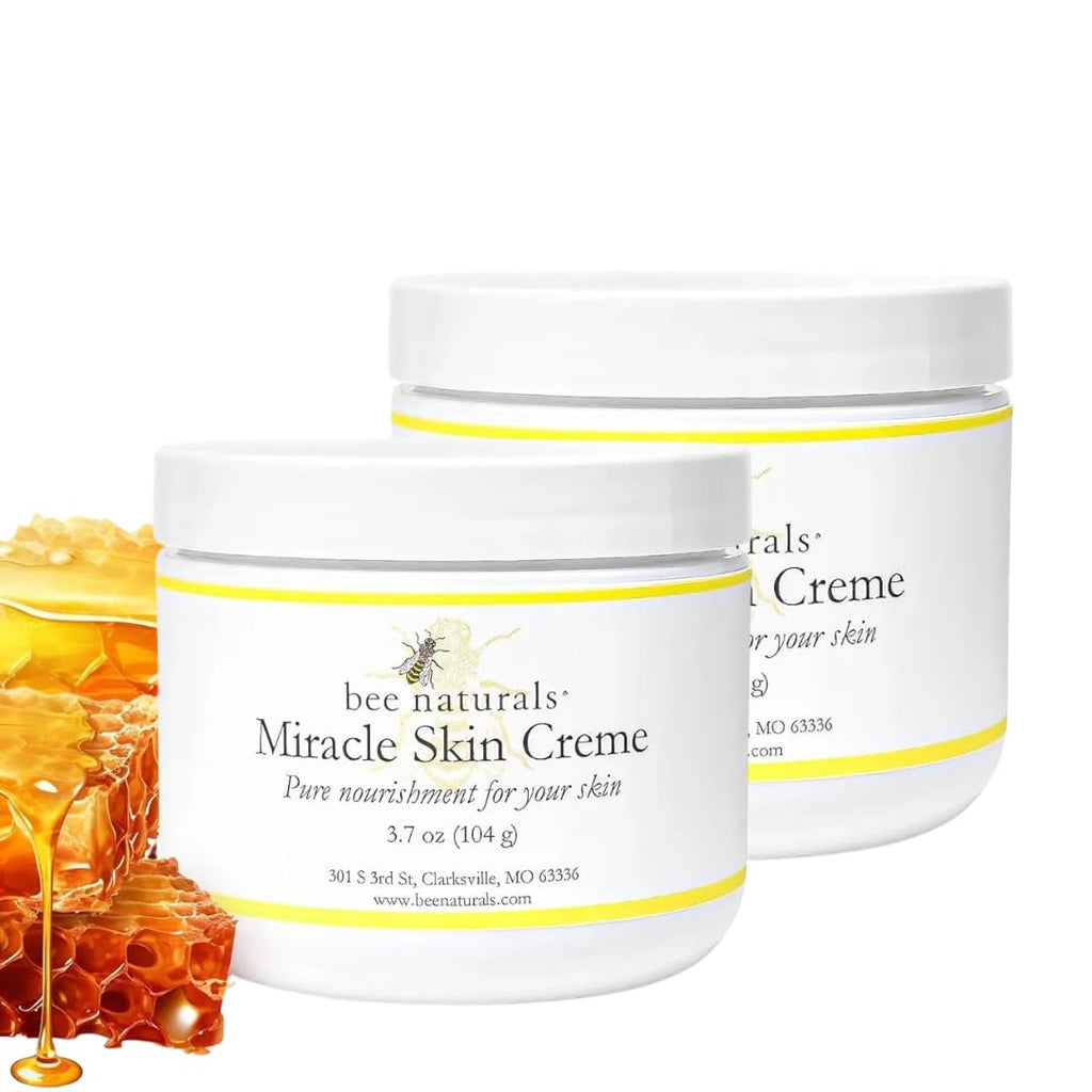 Bee Naturals Miracle Skin Creme – All-Natural Hydration for Face, Body & Lips (Pack of 2, 4 oz)