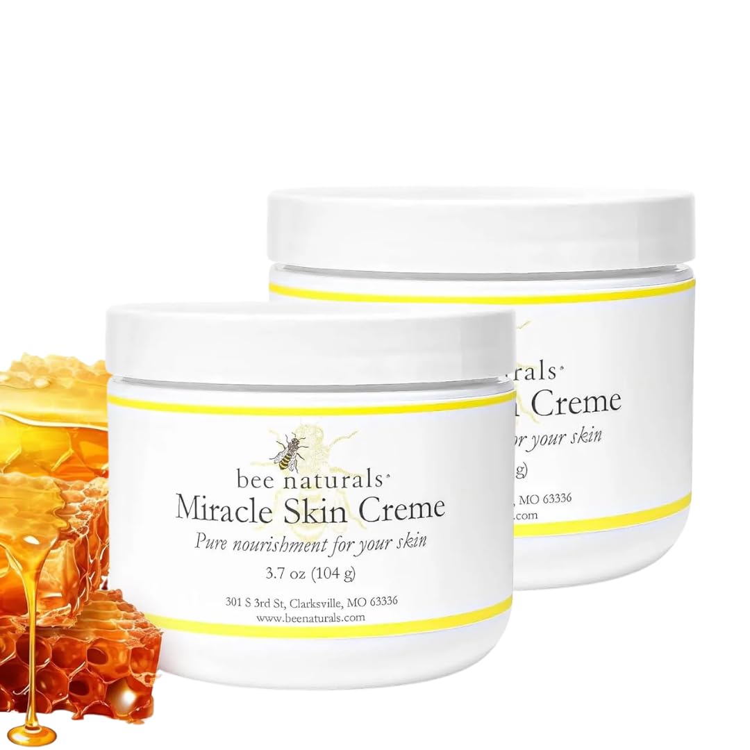 Bee Naturals Miracle Skin Creme – All-Natural Hydration for Face, Body & Lips (Pack of 2, 4 oz)