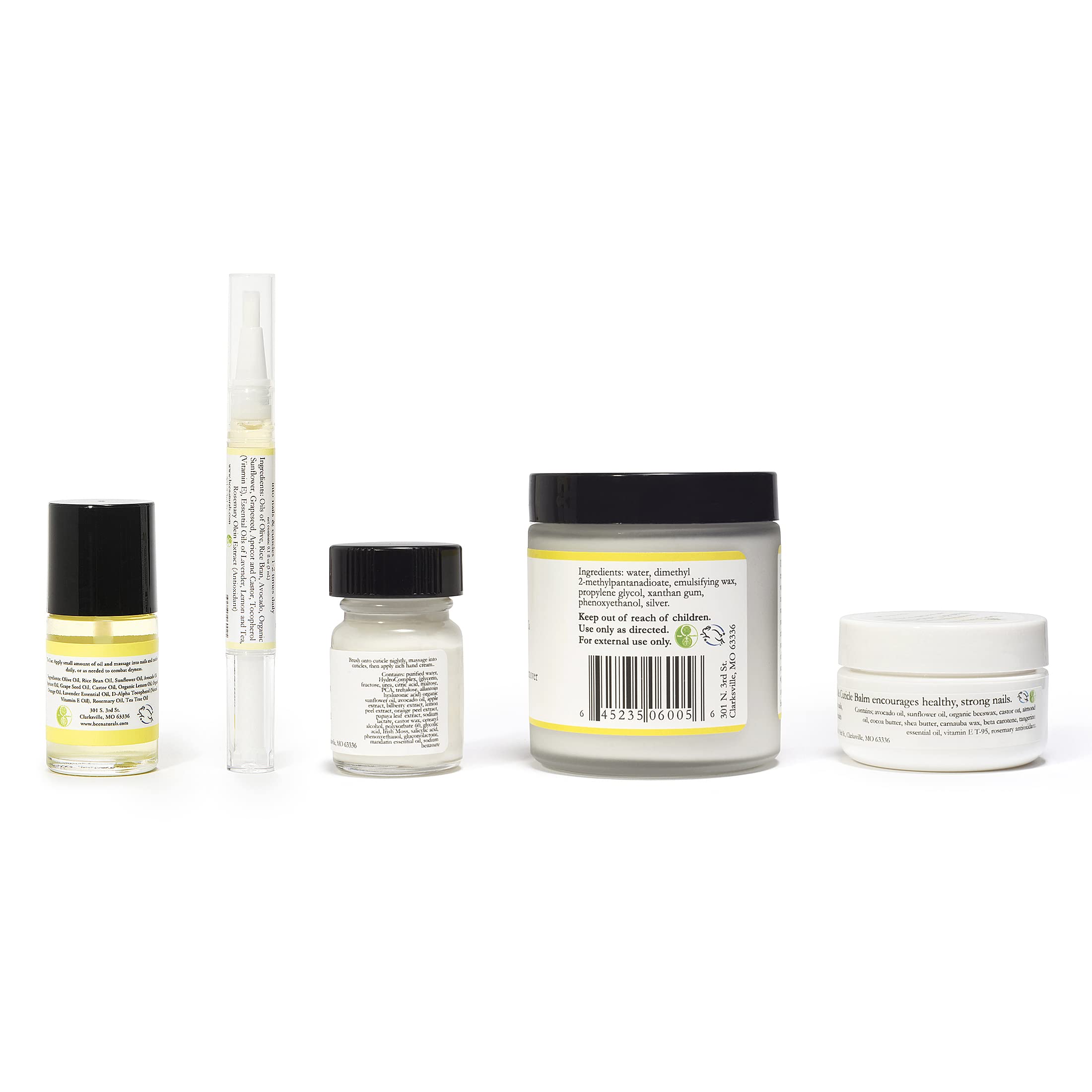 Bee Naturals Natural Nail Care Kit – Non-Toxic Nail & Cuticle Care with Vitamin E