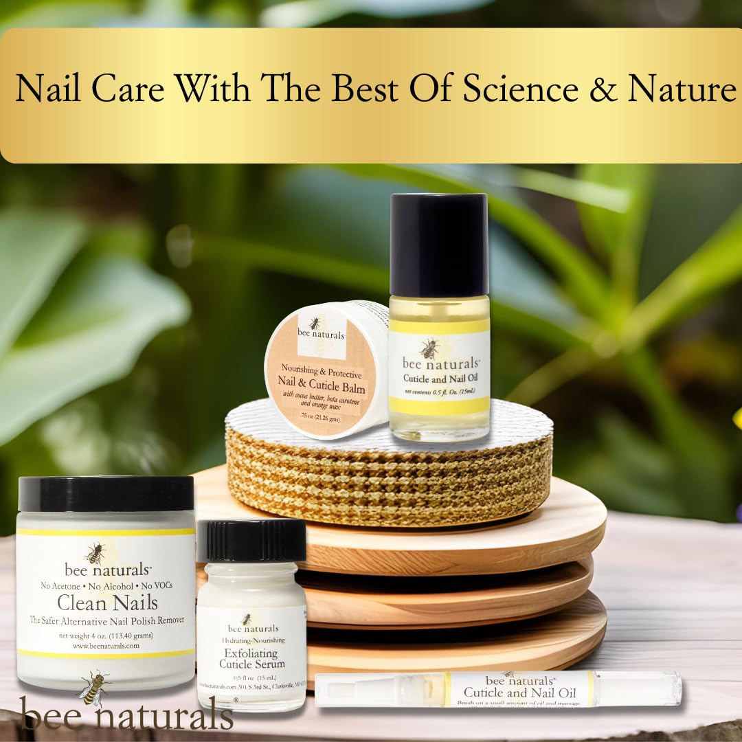 Bee Naturals Natural Nail Care Kit – Non-Toxic Nail & Cuticle Care with Vitamin E