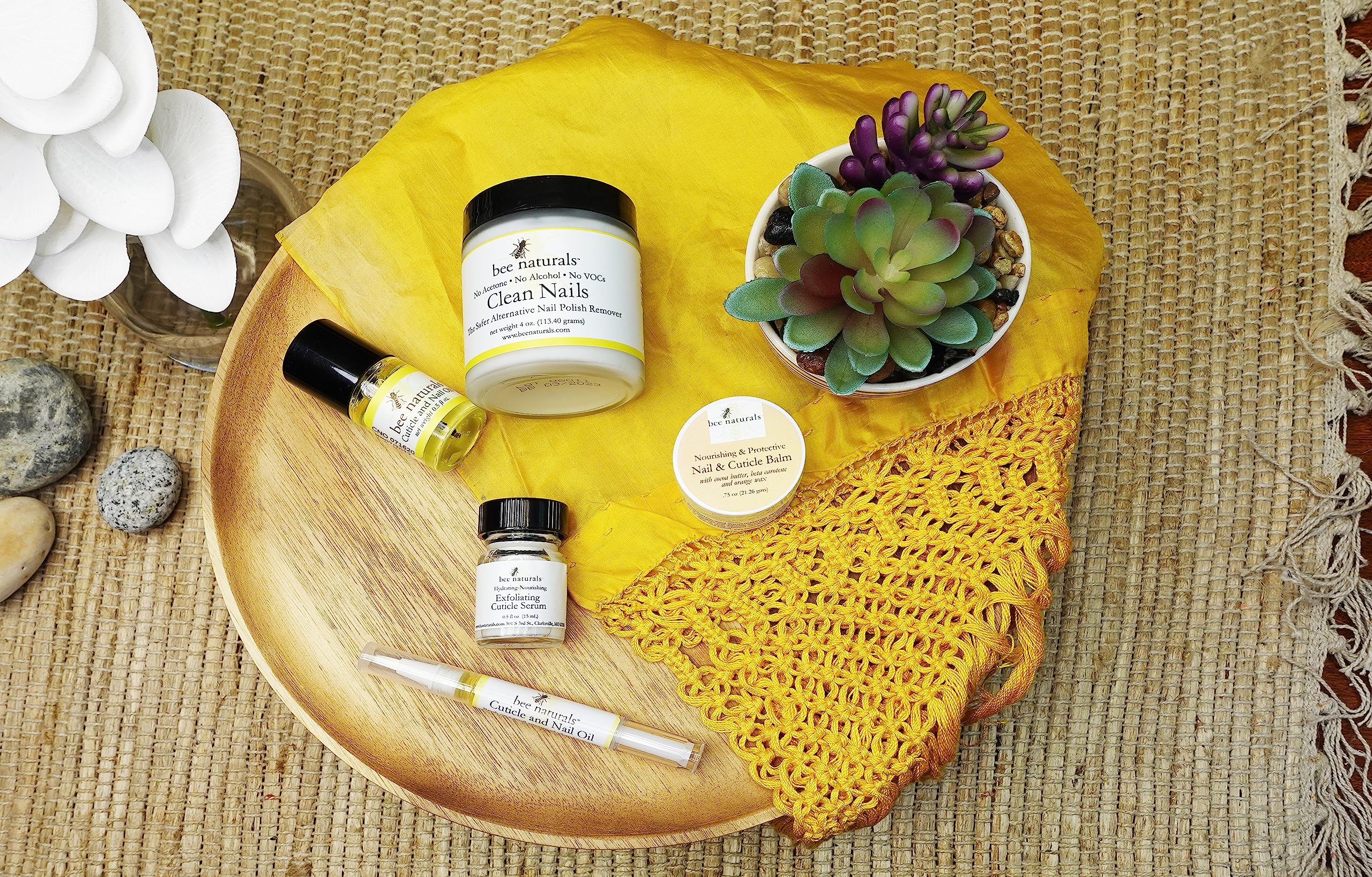 Bee Naturals Natural Nail Care Kit – Non-Toxic Nail & Cuticle Care with Vitamin E