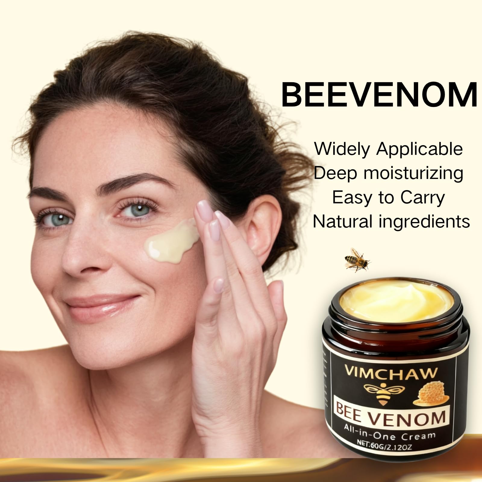 Bee Venom Skin Revitalizing Cream – Advanced Firming & Smoothing (Face & Body), 60g 4-Pack
