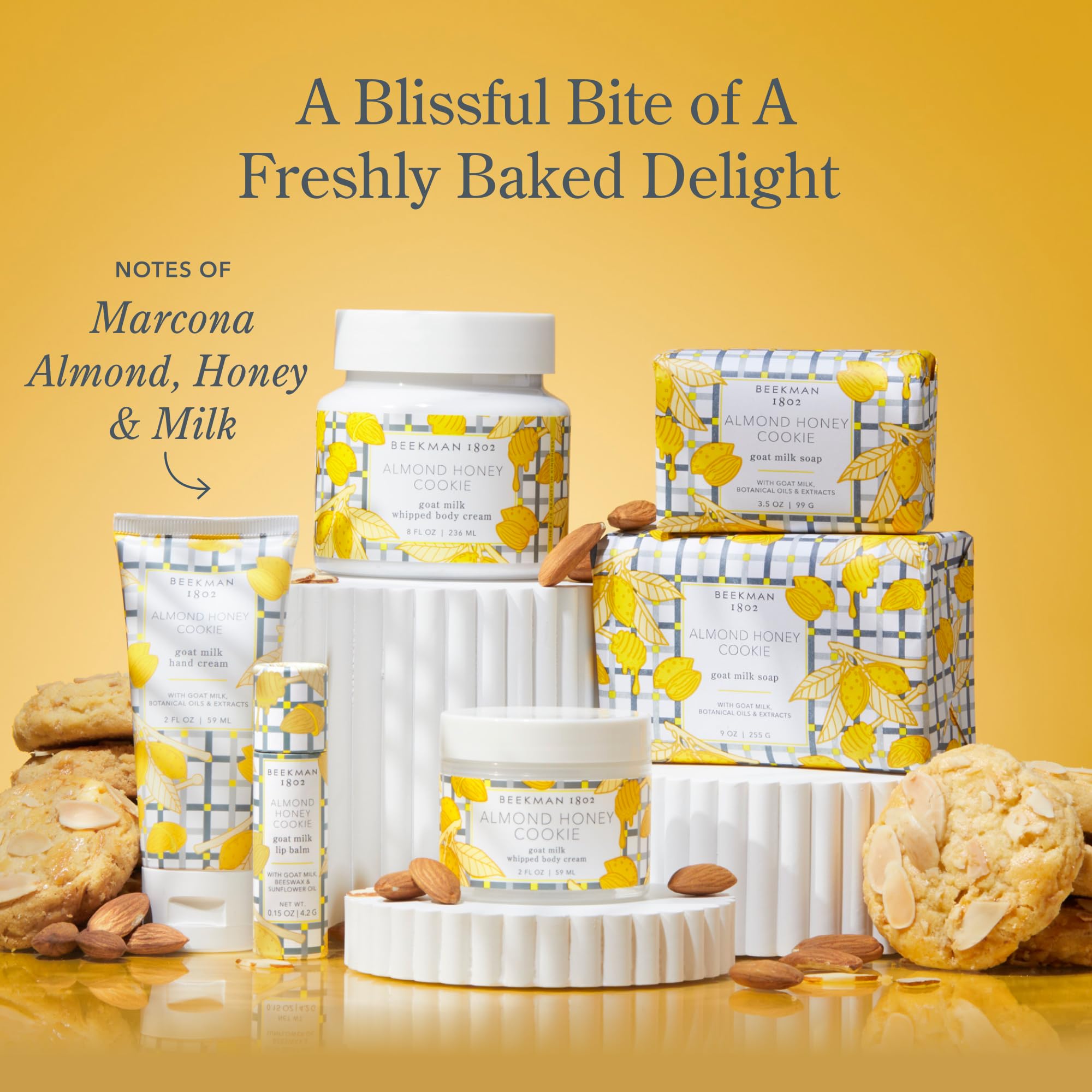 Beekman 1802 Goat Milk Hand Cream – Almond Honey Cookie Scent, 2 oz – Non-Greasy Moisturizer for Dry Skin – Cruelty Free