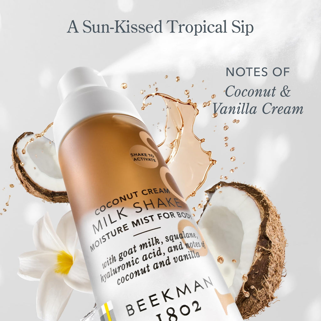 Beekman 1802 Milk Shake Body Mist Coconut Cream – Lightweight Hydration with Goat Milk & Hyaluronic Acid (2 fl oz)