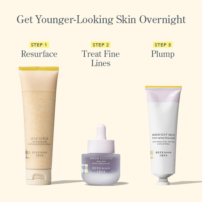 Beekman 1802 Dream Booster Bakuchiol Serum – Fragrance-Free Night Serum for Sensitive Skin