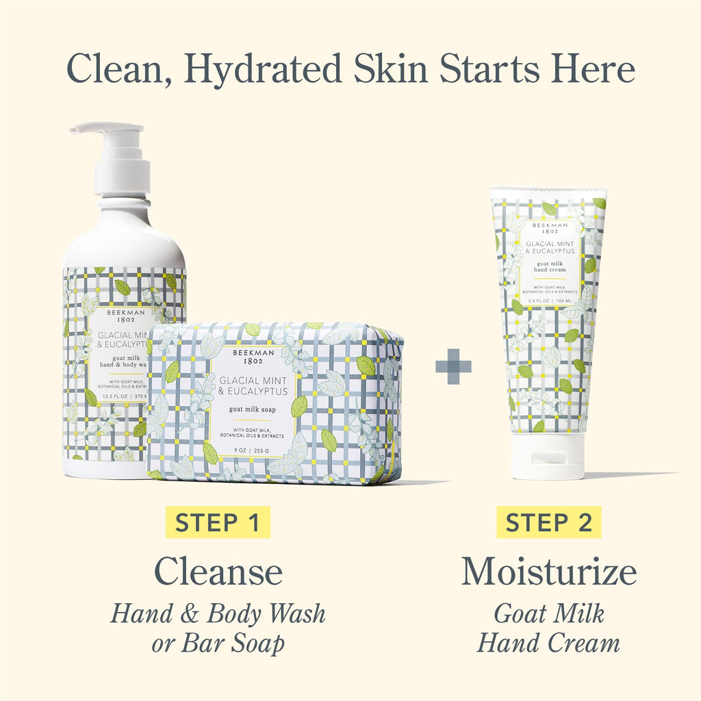 Beekman 1802 Goat Milk Hand Cream – Glacial Mint & Eucalyptus, 2 oz – Non-Greasy, Sensitive Skin Safe