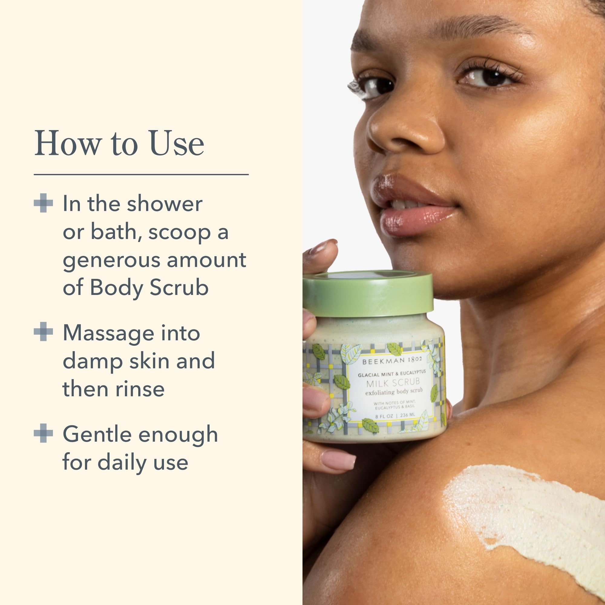 Beekman 1802 Glacial Mint & Eucalyptus Exfoliating Milk Body Scrub – 8 oz