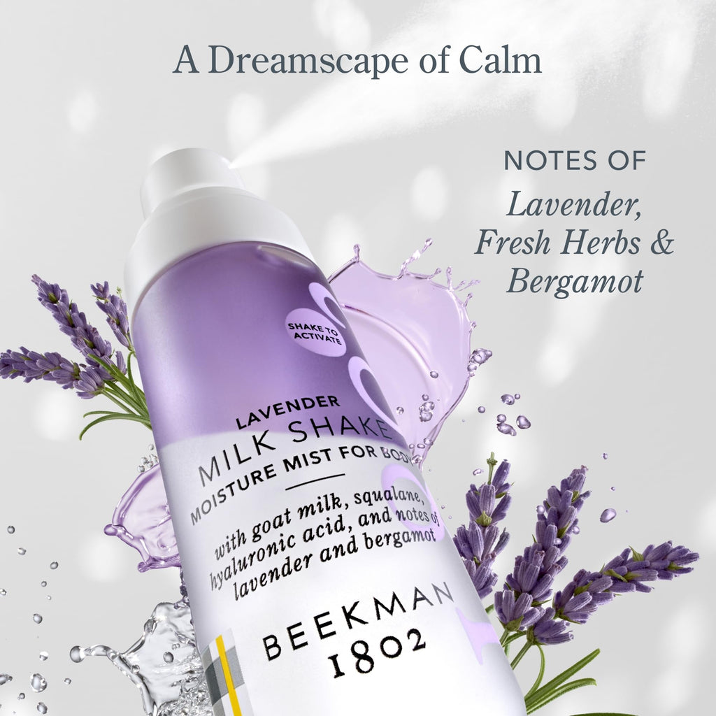 Beekman 1802 Milk Shake Body Mist Lavender – Hydrating, Goat Milk, 4.7 oz, Cruelty Free
