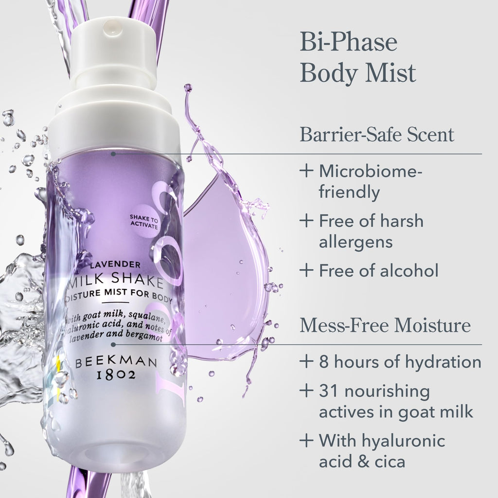 Beekman 1802 Milk Shake Body Mist Lavender – Hydrating, Goat Milk, 4.7 oz, Cruelty Free