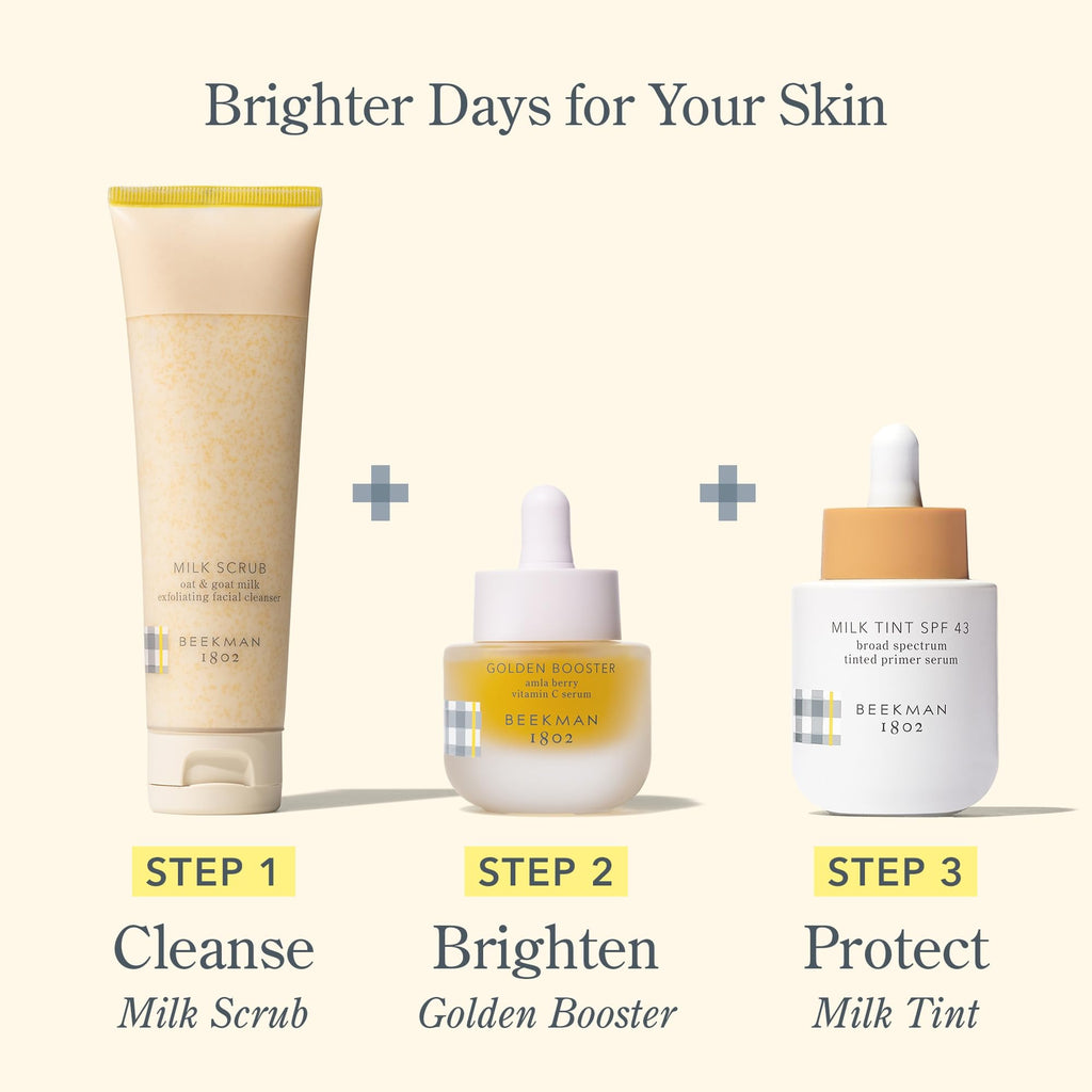 Beekman 1802 Milk Tint Face Primer SPF 43 – Tan | Tinted Mineral Primer & Light Moisturizer