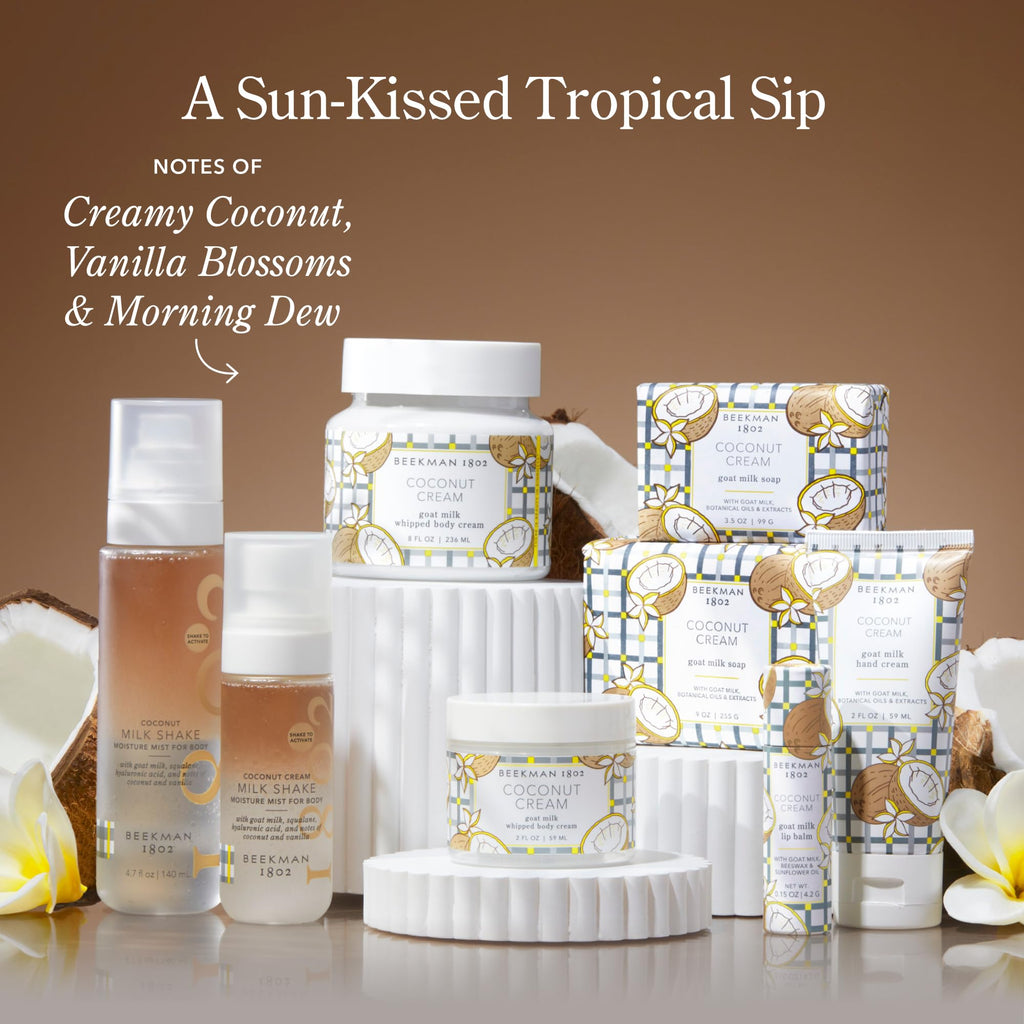 Beekman 1802 Whipped Body Cream – Deep Hydration with Goat Milk, Mango Seed Butter & Vitamin E (8 oz) – Coconut Cream