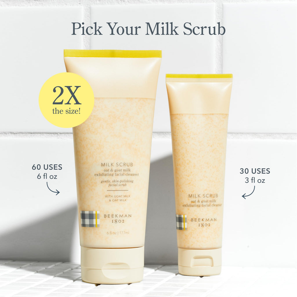 Beekman 1802 Oat + Goat Milk Exfoliating Scrub — Gentle, Fragrance-Free
