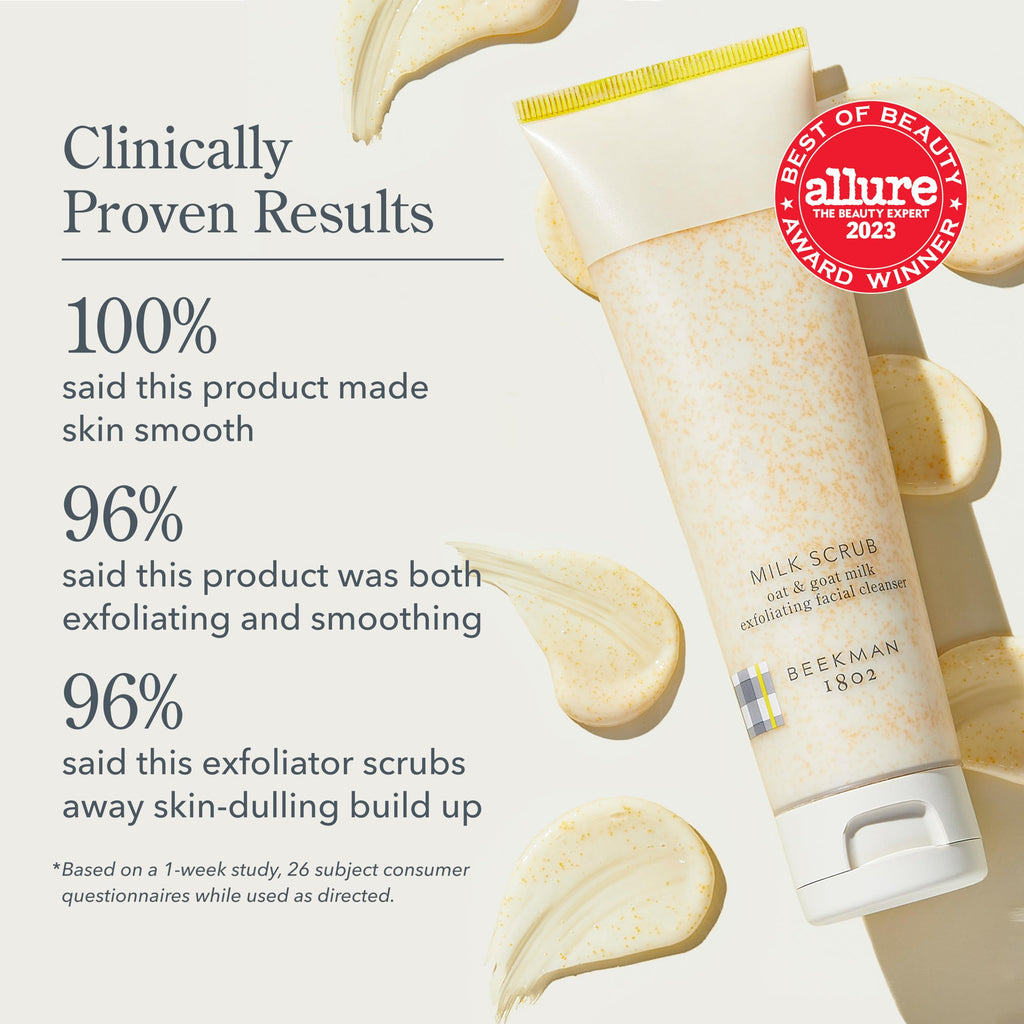 Beekman 1802 Oat + Goat Milk Exfoliating Scrub — Gentle, Fragrance-Free