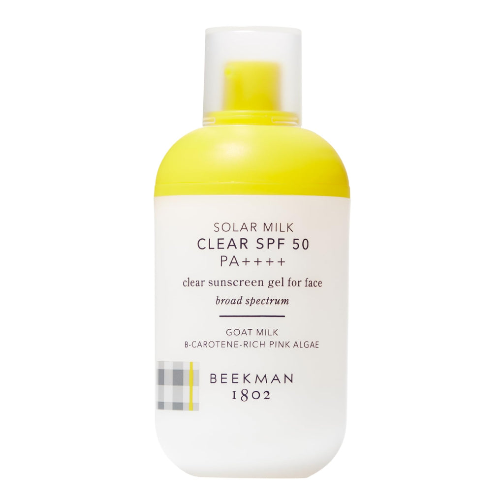 Beekman 1802 Solar Milk SPF 50 3-in-1 Face Sunscreen – Lightweight Gel, Goat Milk, Makeup Primer