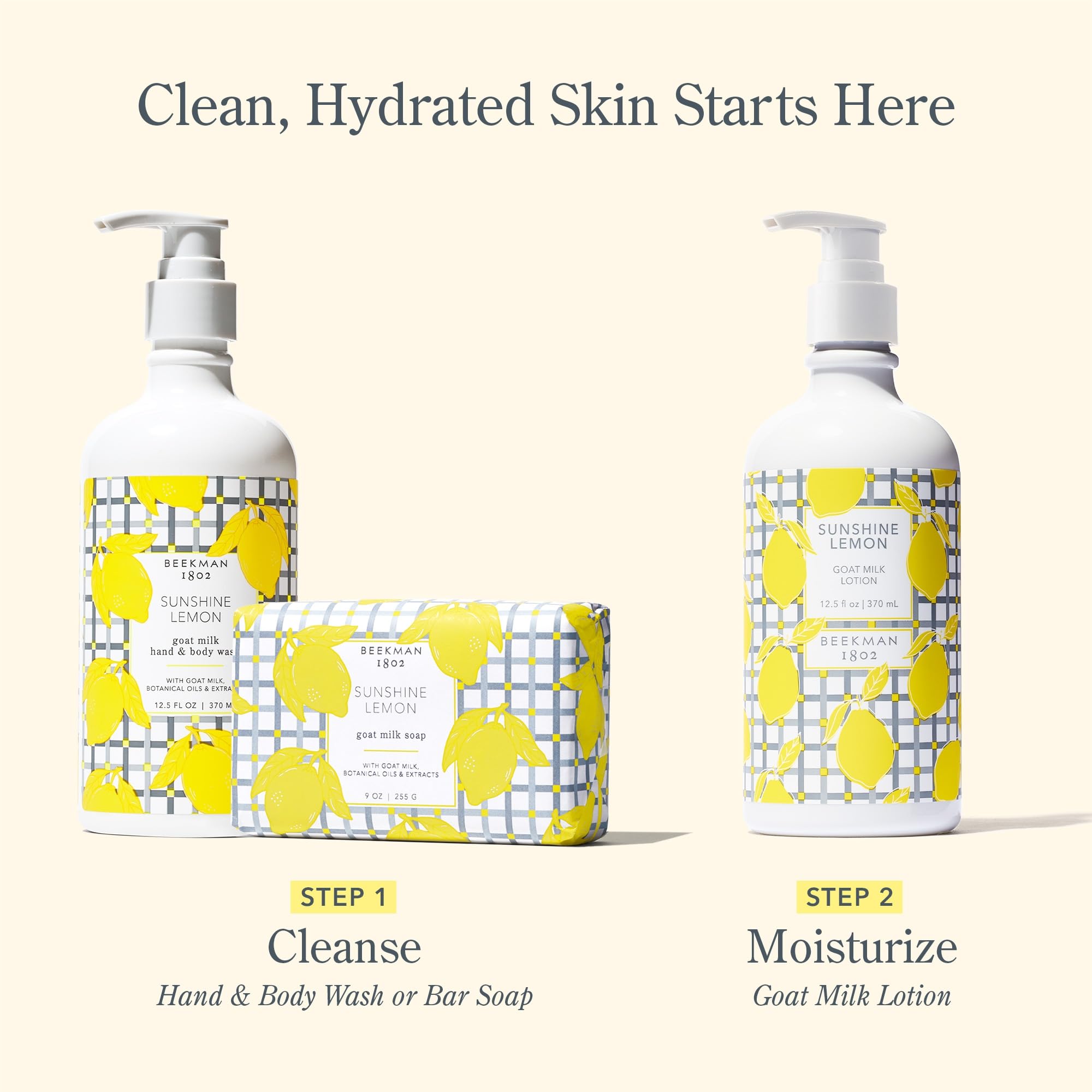 Beekman 1802 Goat Milk Hand Wash – Sunshine Lemon | Gentle, Moisturizing & Cruelty-Free