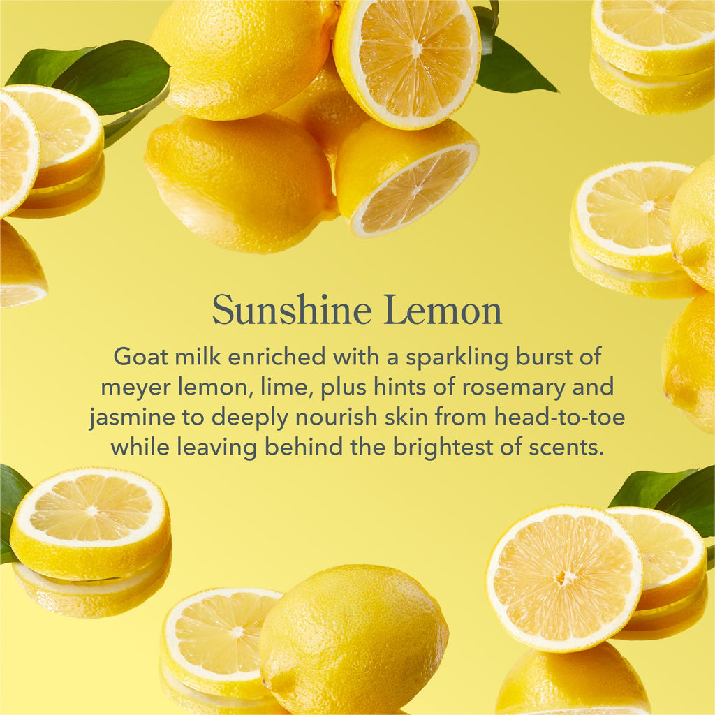 Beekman 1802 Best of the Zest Sunshine Lemon 3-Piece Bodycare Gift Set | Gentle Goat Milk Hydration