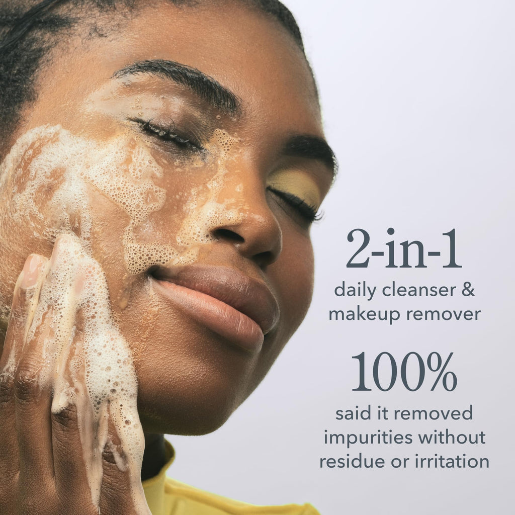 Beekman 1802 Micellar Milk Froth Gel to Foam Cleanser – 2-in-1 Makeup Remover, Goat Milk & Golden Sea Moss, Fragrance Free, Sensitive Skin Safe, 5.0 fl oz