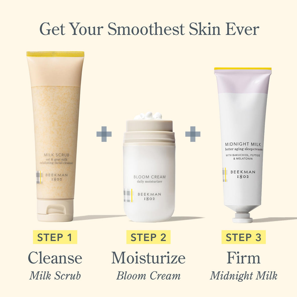 Beekman 1802 Midnight Milk Sleep Mask – Fragrance Free, Bakuchiol & Melatonin, 2.13 oz Overnight Face Cream