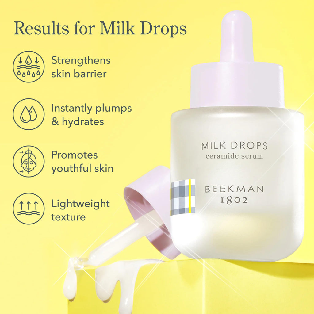 Beekman 1802 Milk Drops Ceramide Serum — Fragrance-Free Hydration for Oily/Acne-Prone Skin