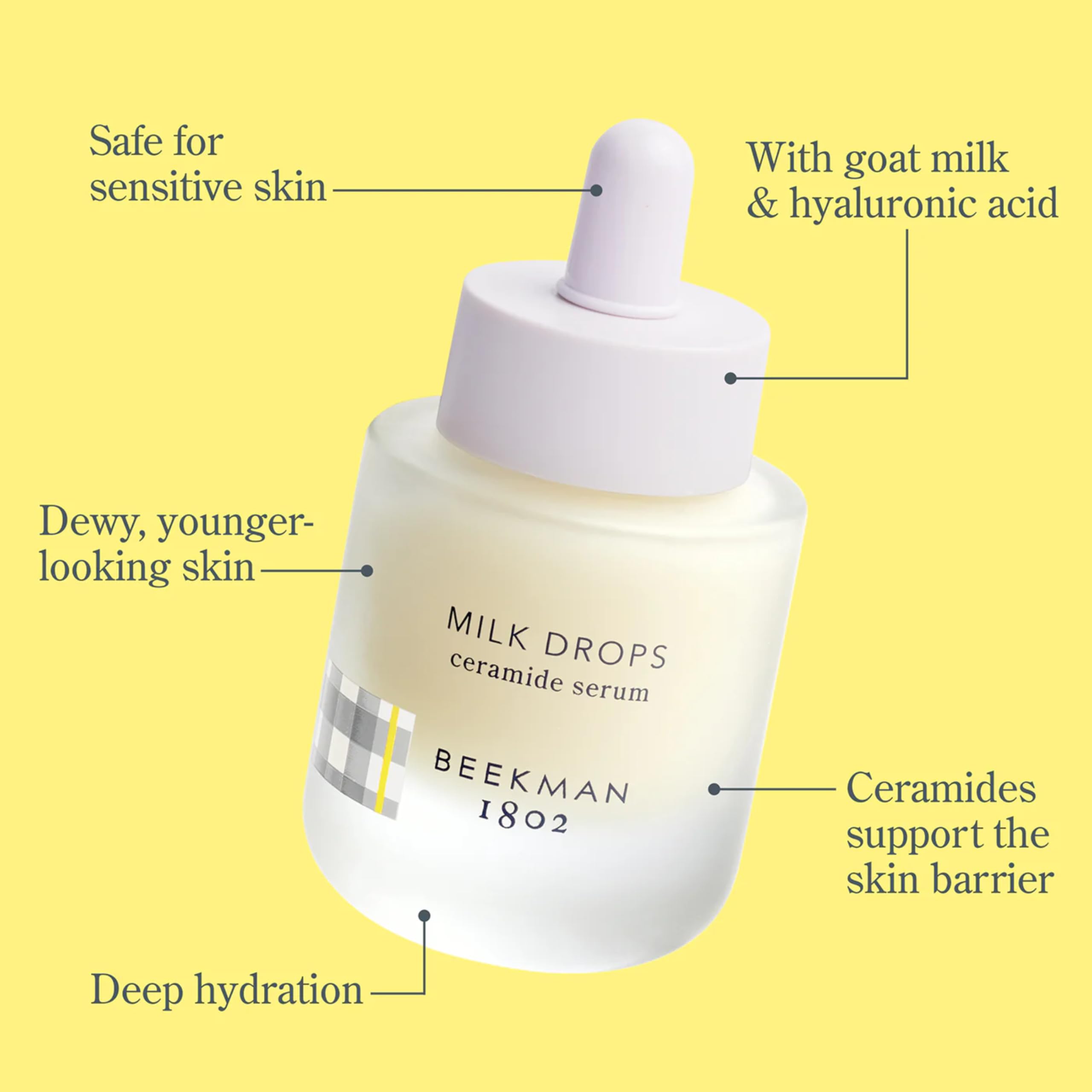 Beekman 1802 Milk Drops Ceramide Serum — Fragrance-Free Hydration for Oily/Acne-Prone Skin