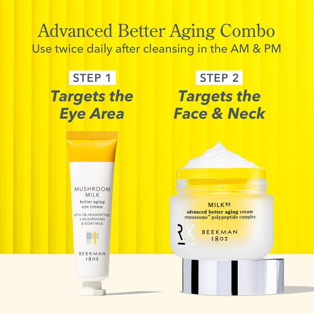 Beekman 1802 Milk RX Advanced Better Aging Cream – Goat Milk Exosomes & Polypeptides, Fragrance Free