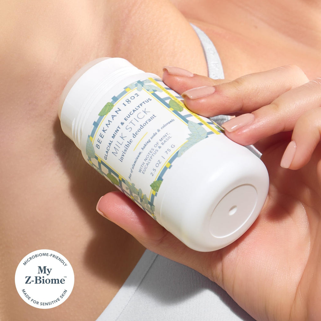 Beekman 1802 Milk Stick Whole Body Deodorant – Glacial Mint & Eucalyptus | Aluminum-Free & Gentle on Sensitive Skin