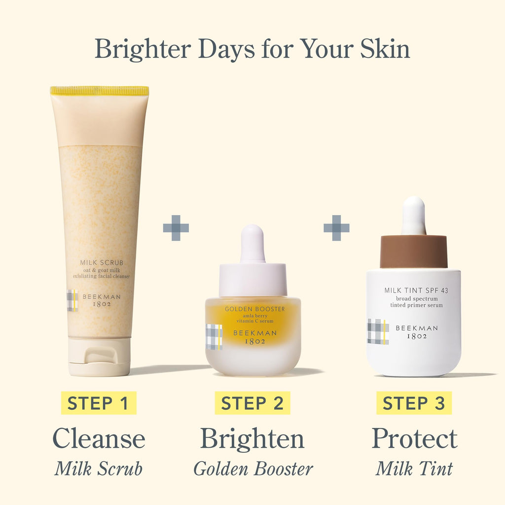 Beekman 1802 Milk Tint Face Primer SPF 43 Deep – Goat Milk, Mineral UV & Blue Light Protection