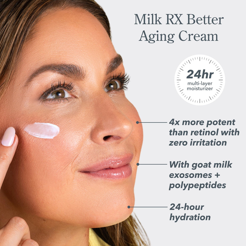 Beekman 1802 Milk RX Advanced Better Aging Cream – Goat Milk Exosomes & Polypeptides, Fragrance Free