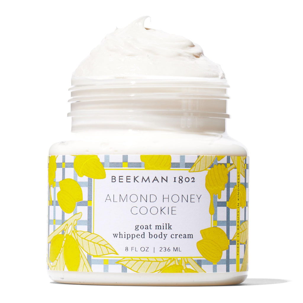 Beekman 1802 Whipped Body Cream – Goat Milk Moisturizer with Mango Seed Butter & Vitamin E (8 oz) Almond Honey Cookie
