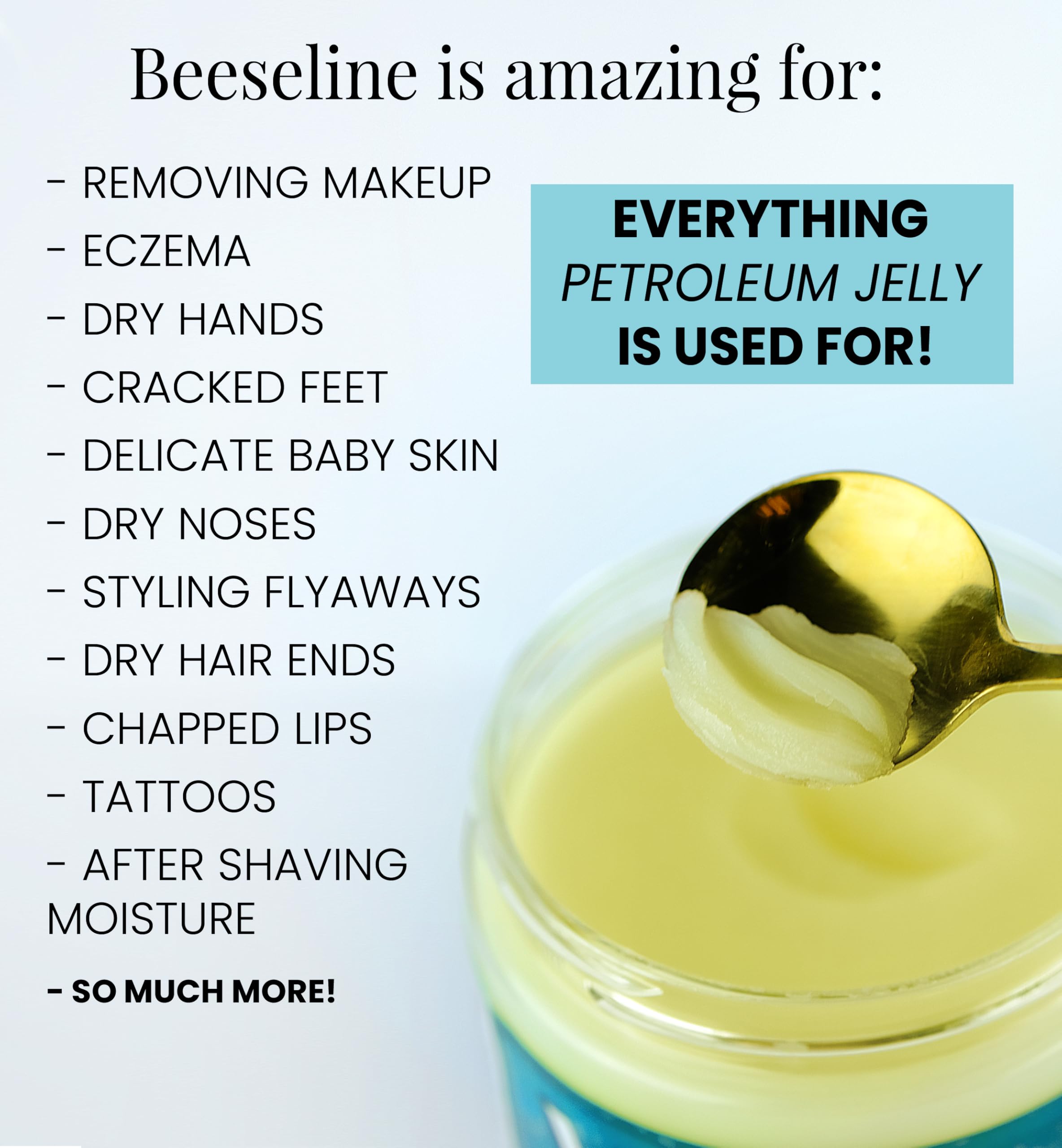 Beesaluxe Beesaline Original Unpetroleum – 100% Natural & Hypoallergenic Alternative to Petroleum Jelly – 4 oz Glass Jar